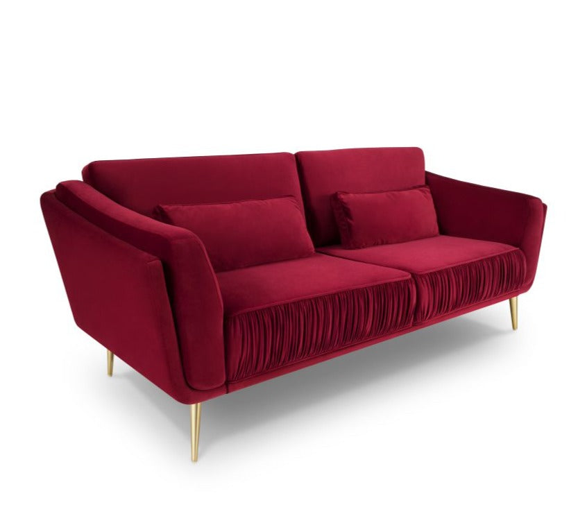 Samt-3-Sitzer-Sofa DAUPHINE rot