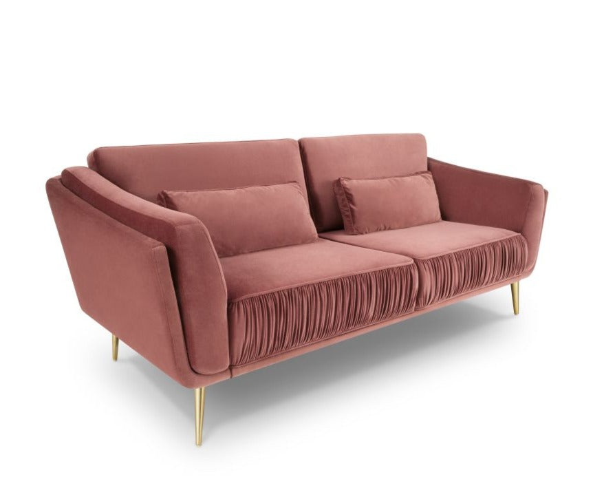 Velvet 3-seater sofa DAUPHINE pink