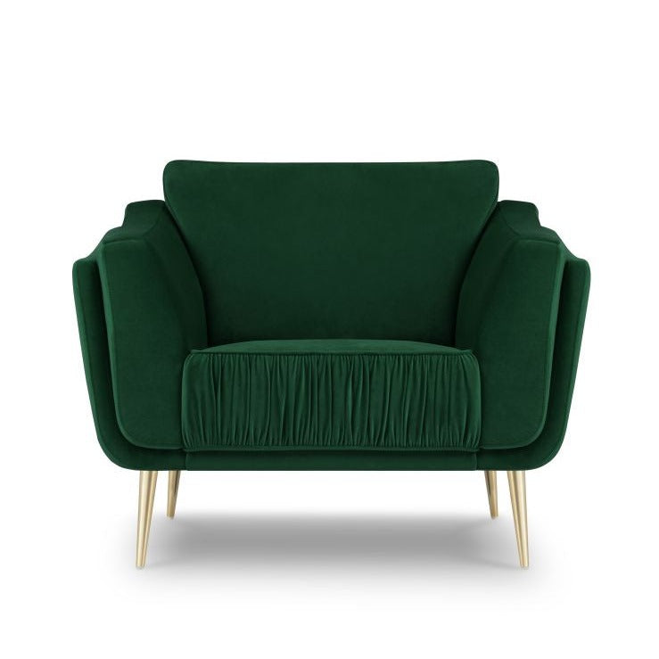 Velvet armchair DAUPHINE green