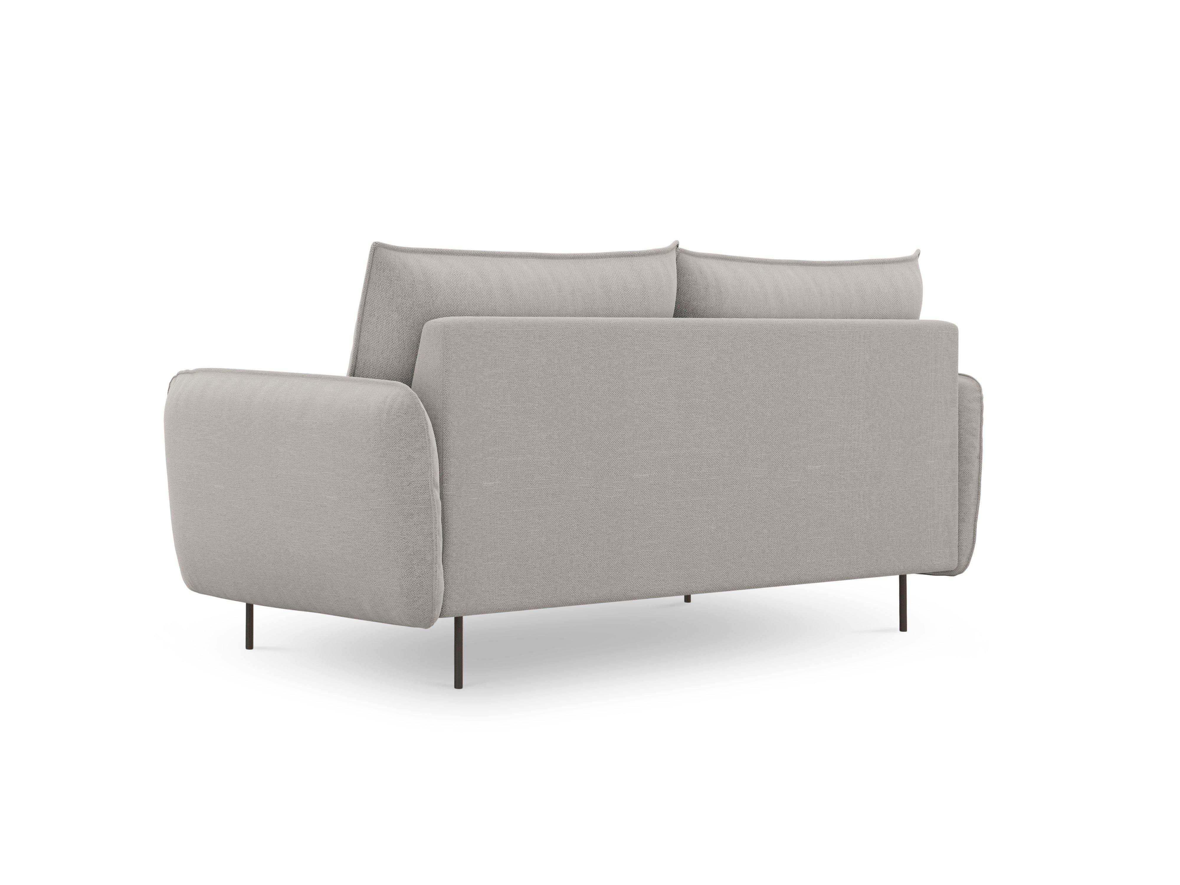 2-seater sofa VIENNA light grey with black base - Eye on Design