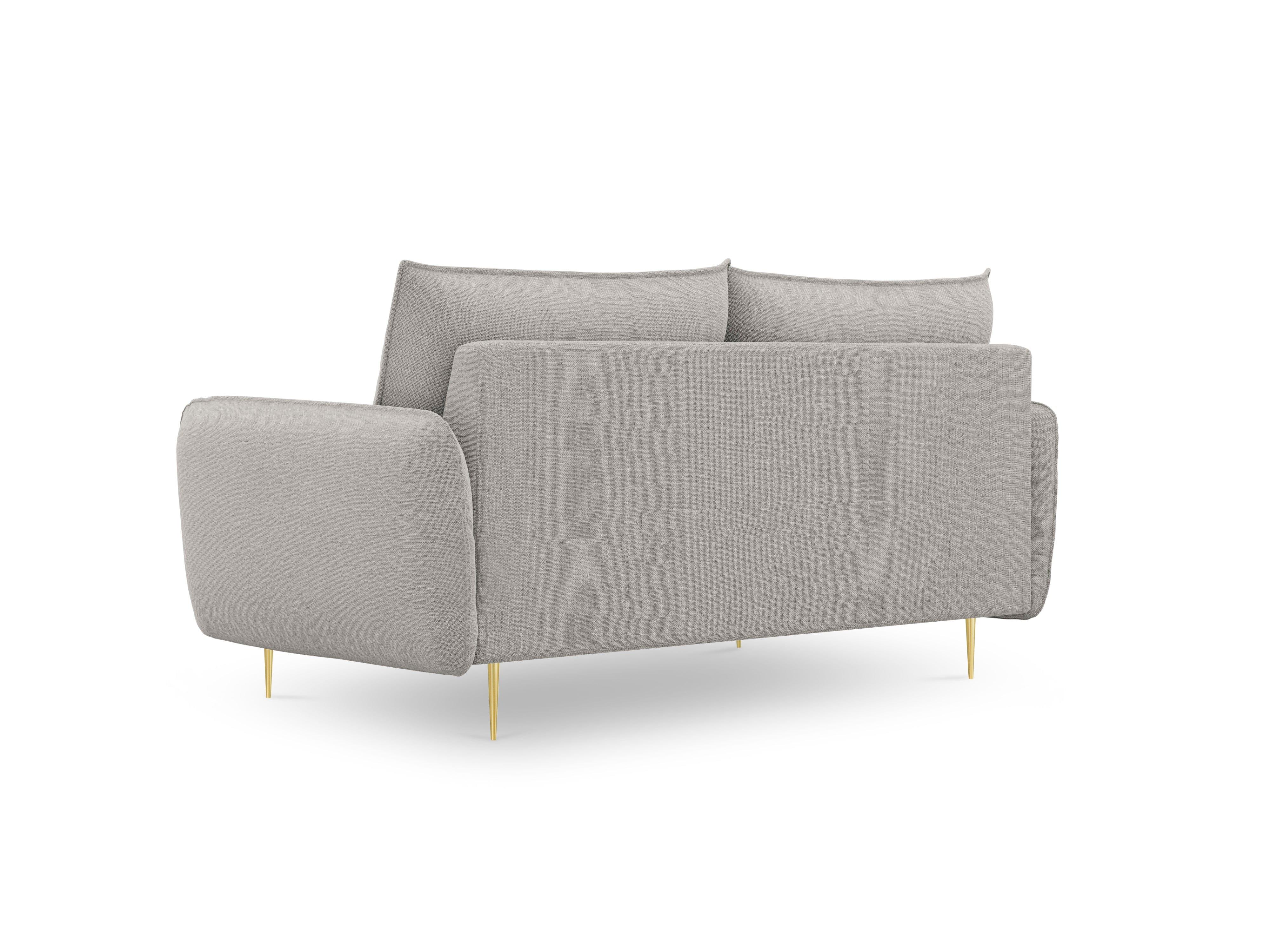 2-seater sofa VIENNA light grey with gold base - Eye on Design