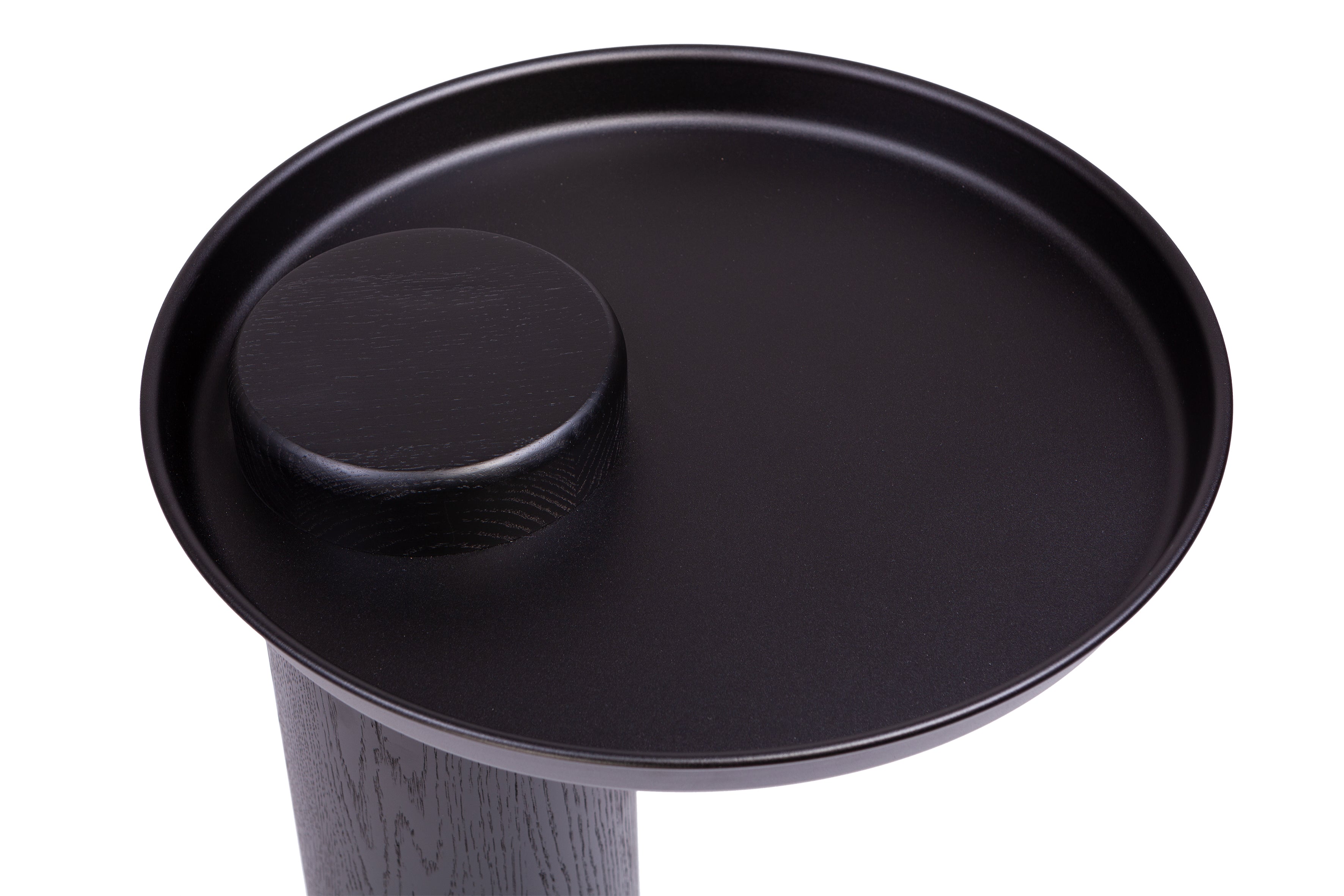 SKIEN #1 black oak table with black top