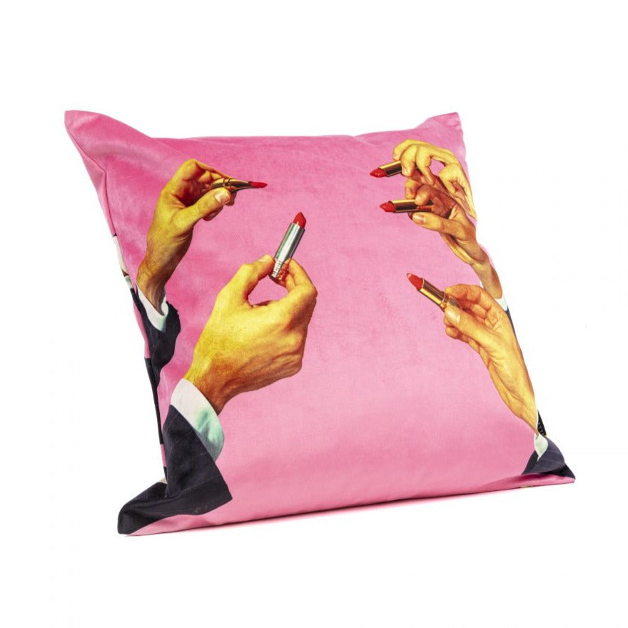 LIPSTICKS pink cushion