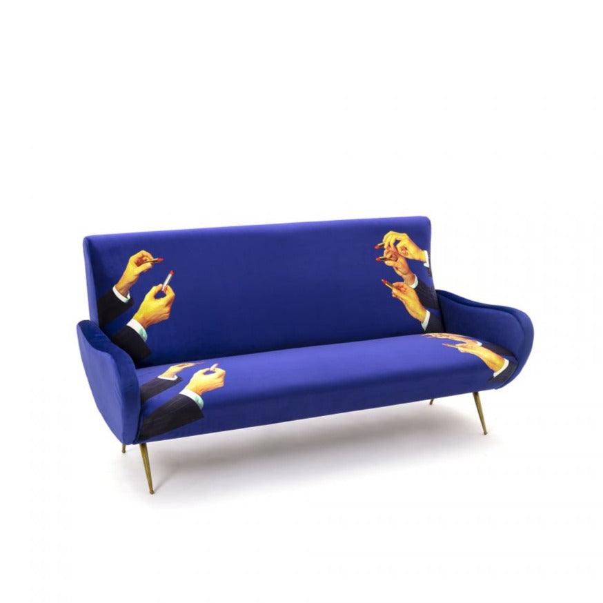 3-seater sofa LIPSTICKS blue - Eye on Design