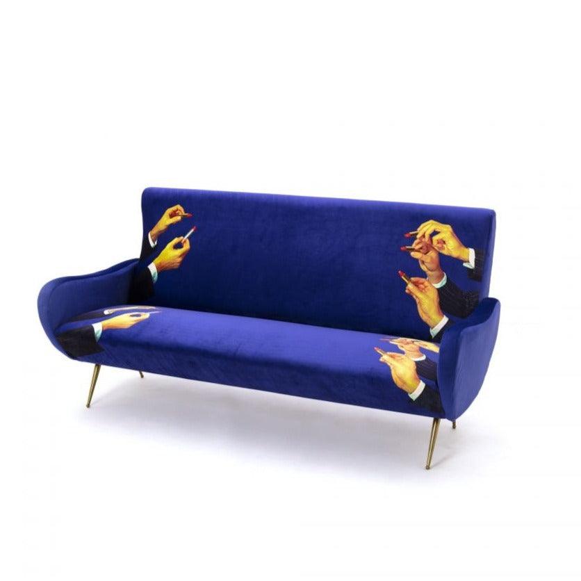 3-seater sofa LIPSTICKS blue - Eye on Design