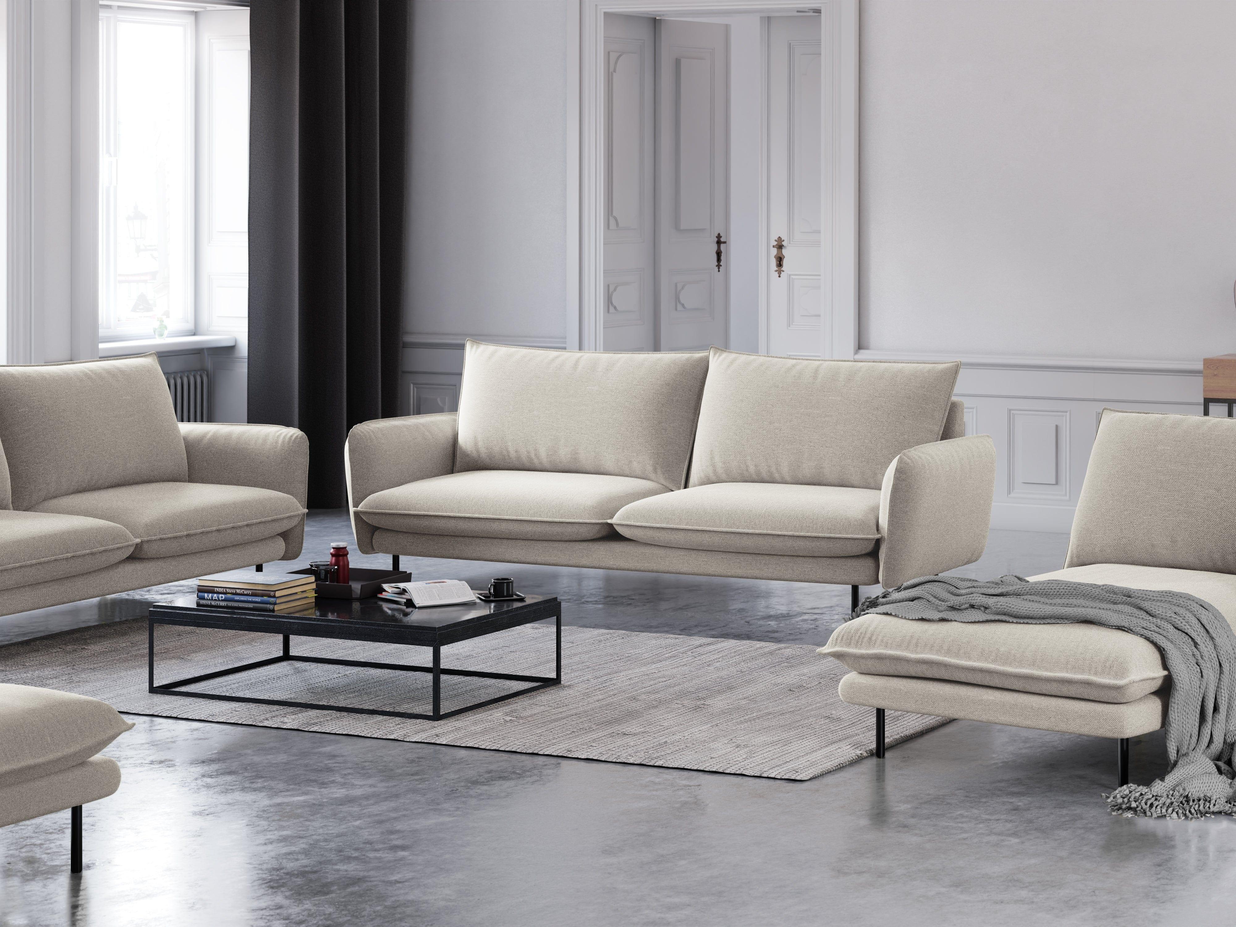 3-seater sofa VIENNA sand with black base - Eye on Design