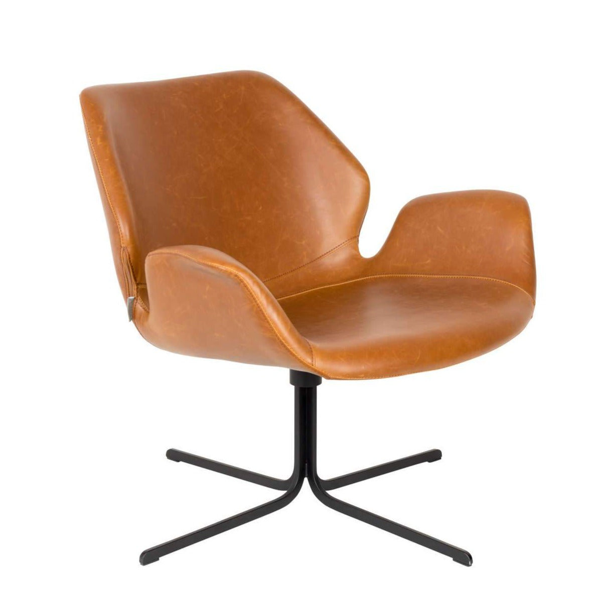 Do you remember this rotary armchair that you couldn't rotate in your childhood? The Zuiver Nikki armchair is a piece of furniture that will help in the realization of these children's dreams. It will be complemented by a modern living room, a classic style office and a vintage dressing room in the bedroom. High -quality PU leather ensures ease of cleaning and the convenience of top -shelf filming. The unobtrusive metal legs will not overwhelm any room. Don't worry, they provide decent stabilization!