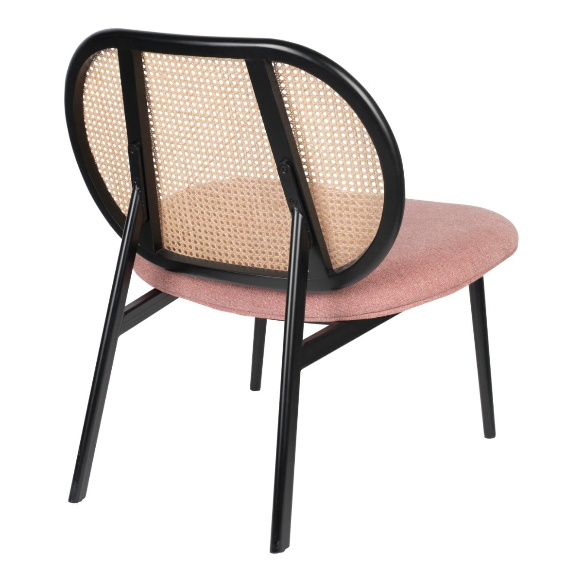 SPIKE armchair pink with rattan backrest, Zuiver, Eye on Design