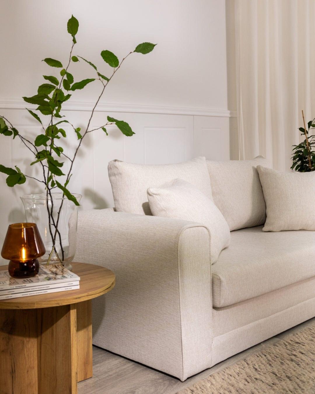 Sofa 2-osobowa z funkcją spania LIDO jasnobeżowy Micadoni    Eye on Design