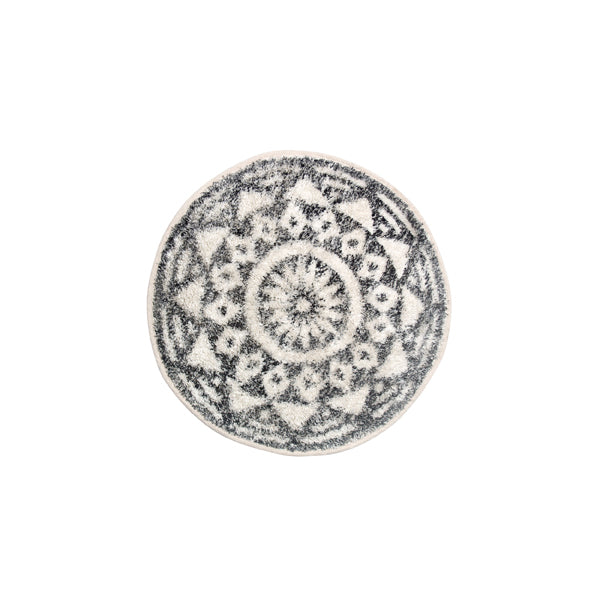 Grey cotton circular rug with pattern, HKliving, Eye on Design