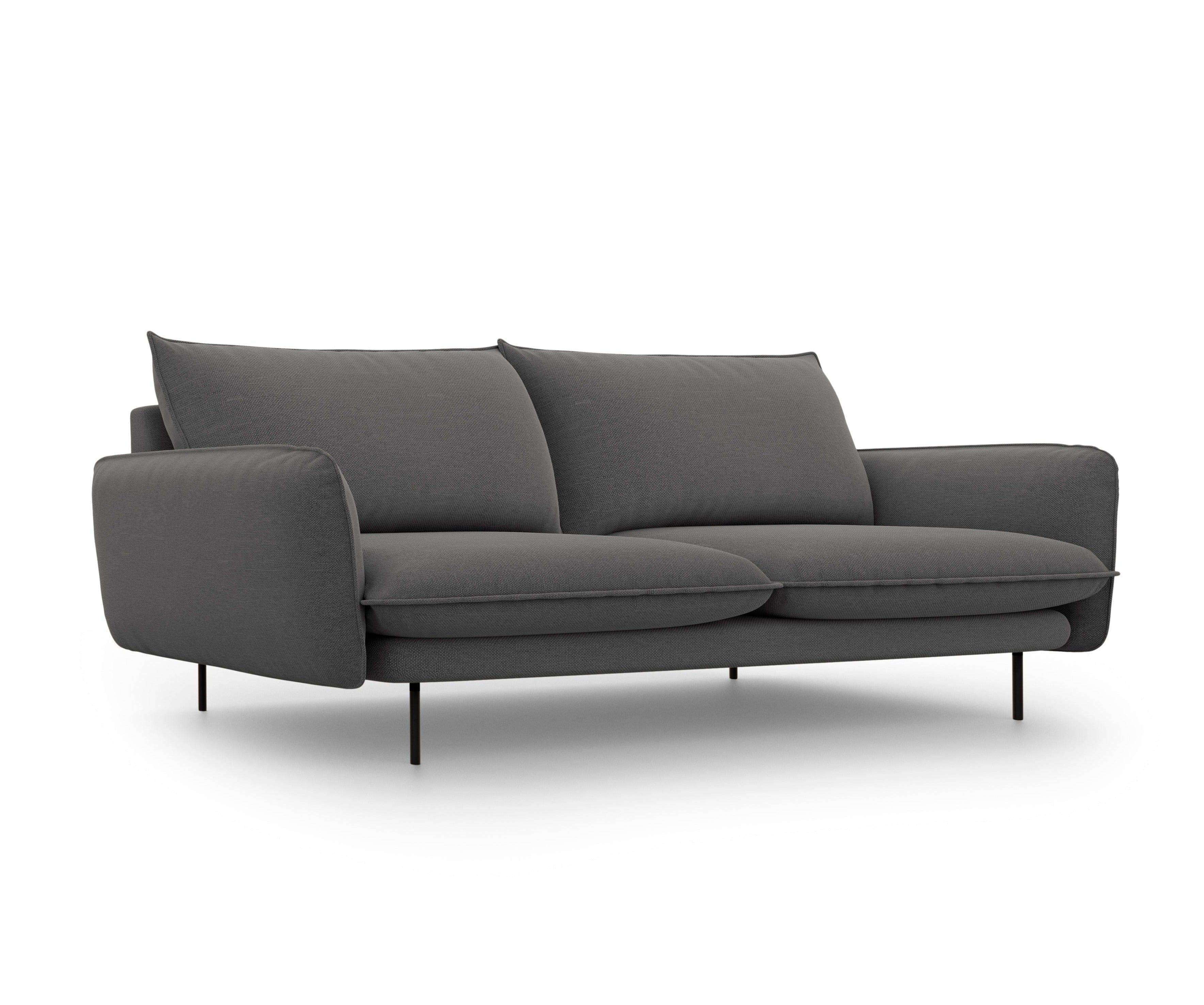 4-seater sofa VIENNA dark grey with black base - Eye on Design