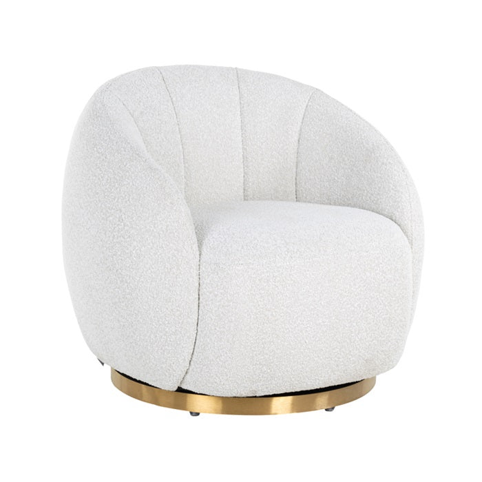 MONZA swivel armchair white boucle