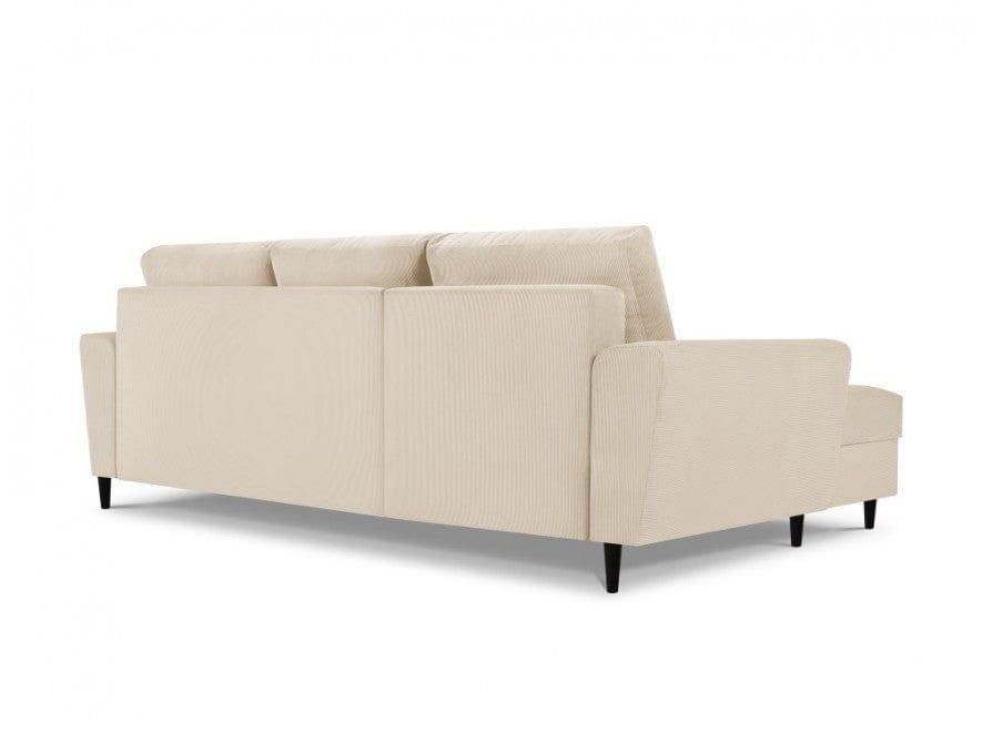 A corner with beige armrests