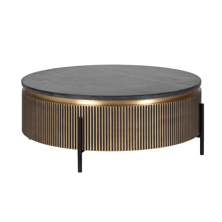 Round coffee table IRONVILLE gold
