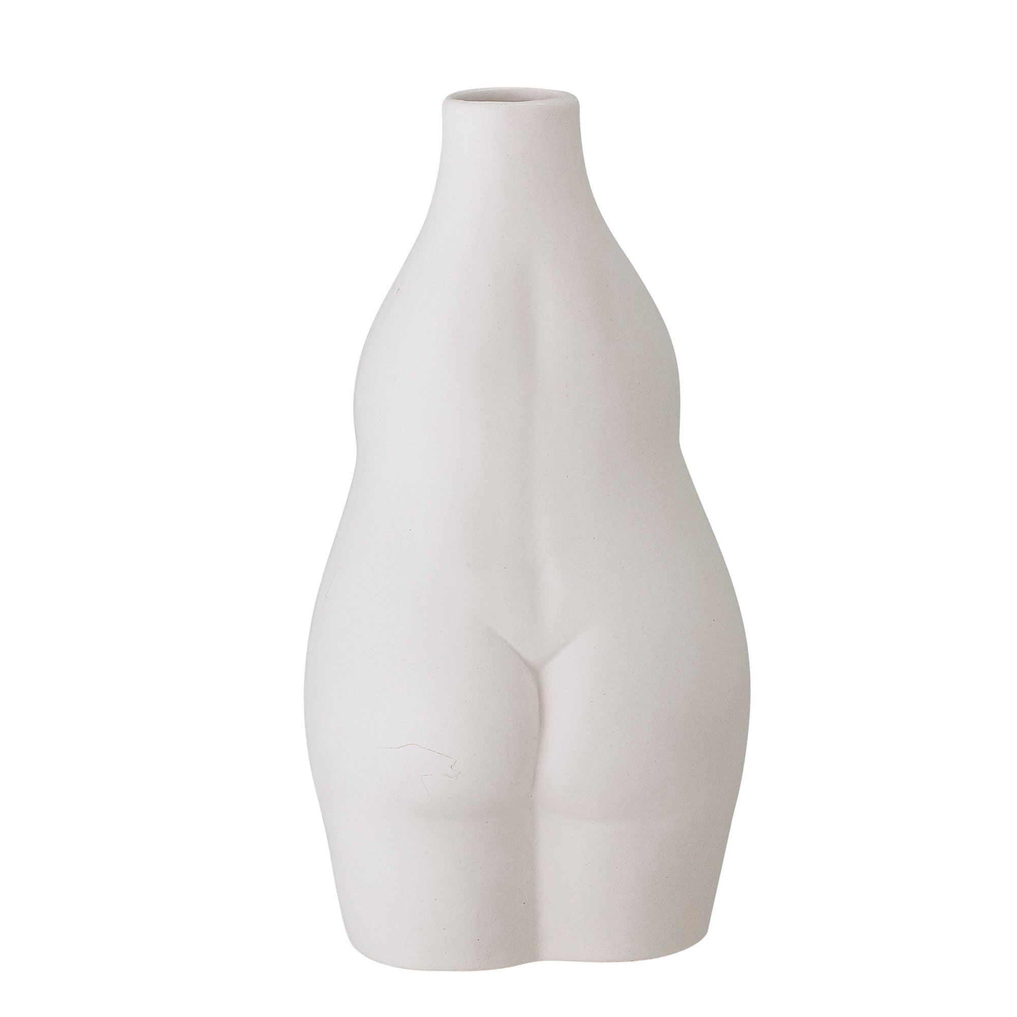 Stoneware vase ELONA white