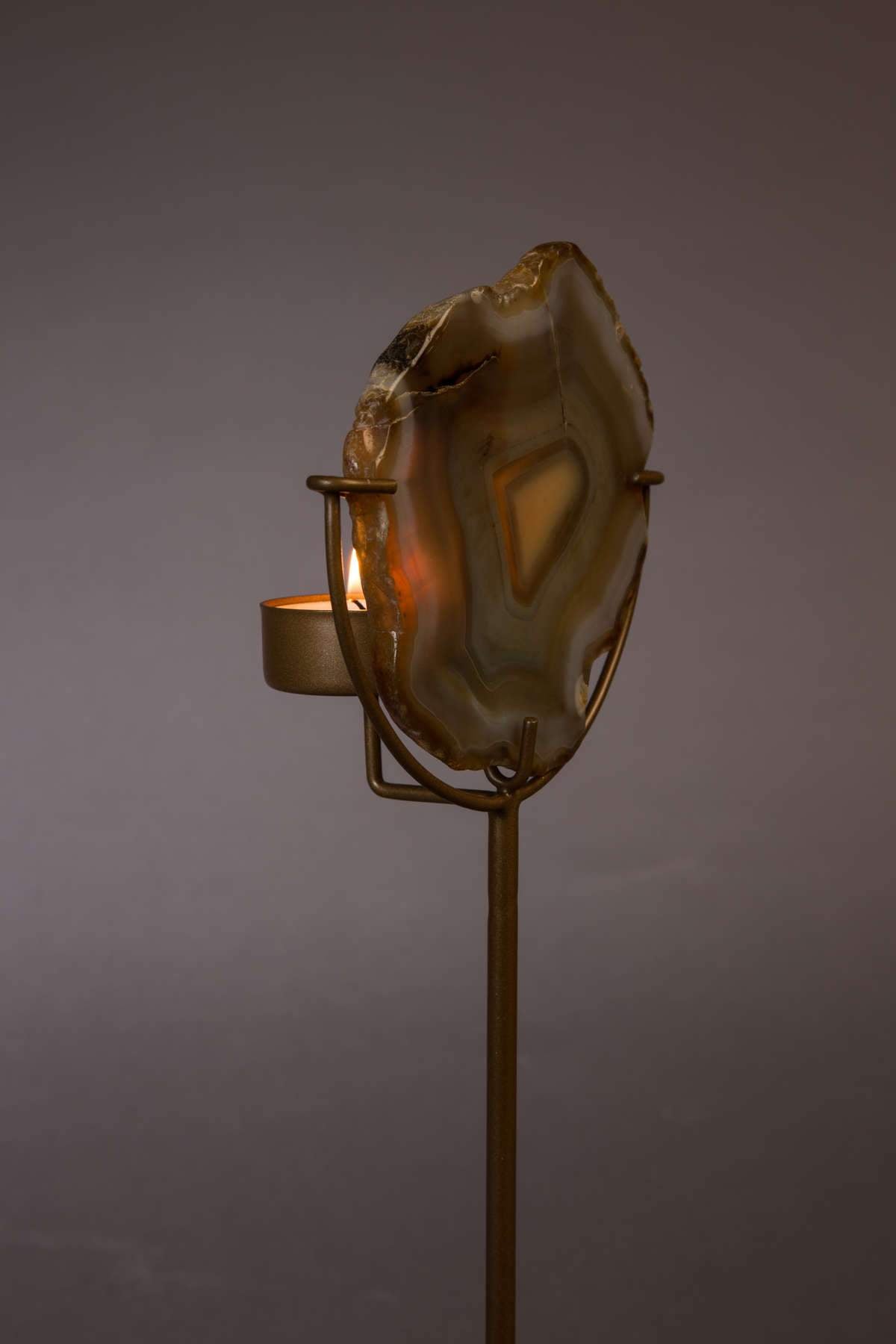GEM yellow agate candle holder, Dutchbone, Eye on Design