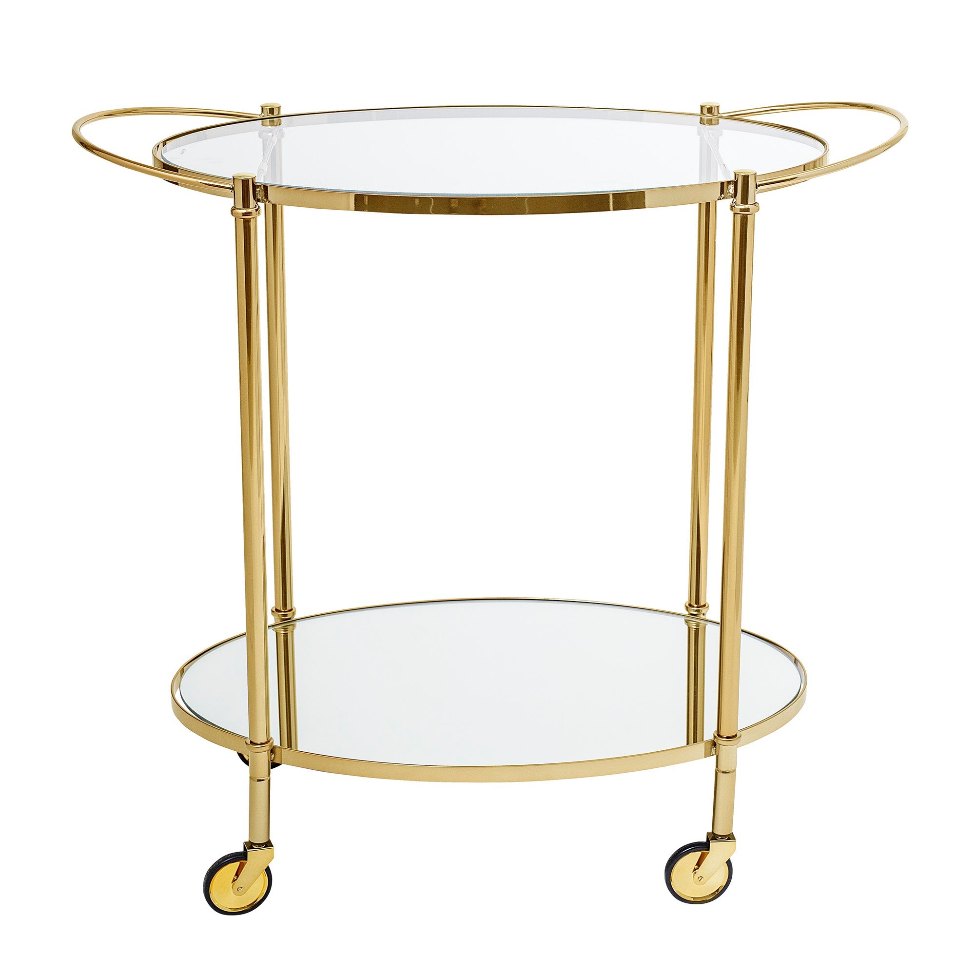 Fine is not only a bar stroller, but also an accessory that can act as a side table, a place to display unique things. Placing wheels instead of legs will facilitate the rearranging. The delicate, iron frame painted in gold will give elegance to many interiors from Scandinavian to Boho. Placing the glass top means that the whole is complemented by the room in a light way.