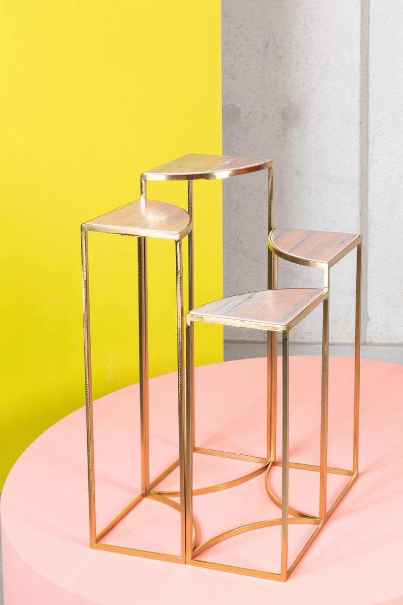 Crystal cup? Yes. Maraschino icing? Yes. A companion to serve cocktails? Yes. Side table Bold Monkey The Perfect Cocktail: Without it, no event will be complete. With pink marble and legs made of brushed brass, this side table meets all the requirements.