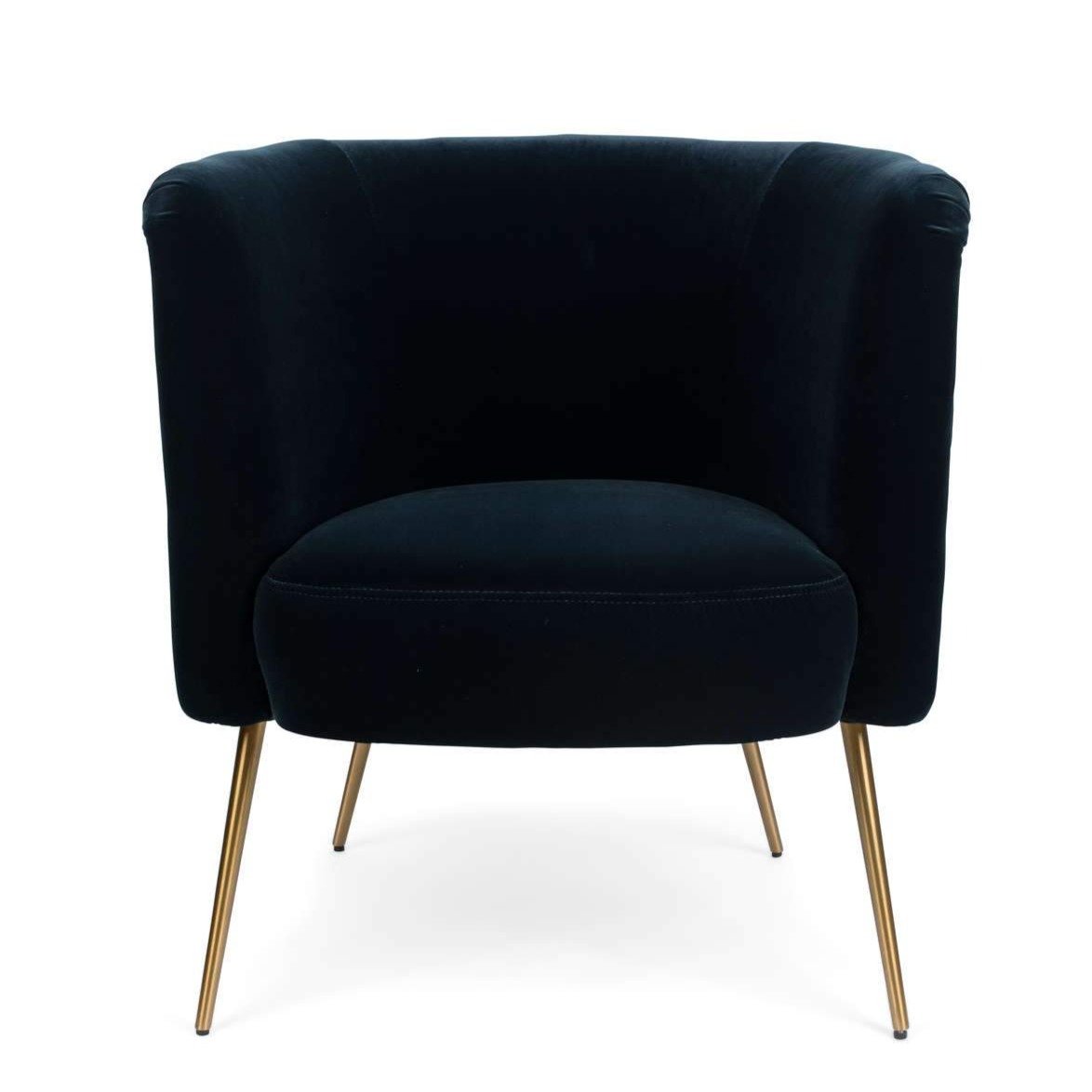 The Bold Monkey Such and Stud armchair is made of luxurious, velvet upholstery and matte, brass legs. The retro style with buttons is contrasted with modern rounded lines, which results in a real armchair for any room. But the real MVP of this velvet chair is its golden border with studs.