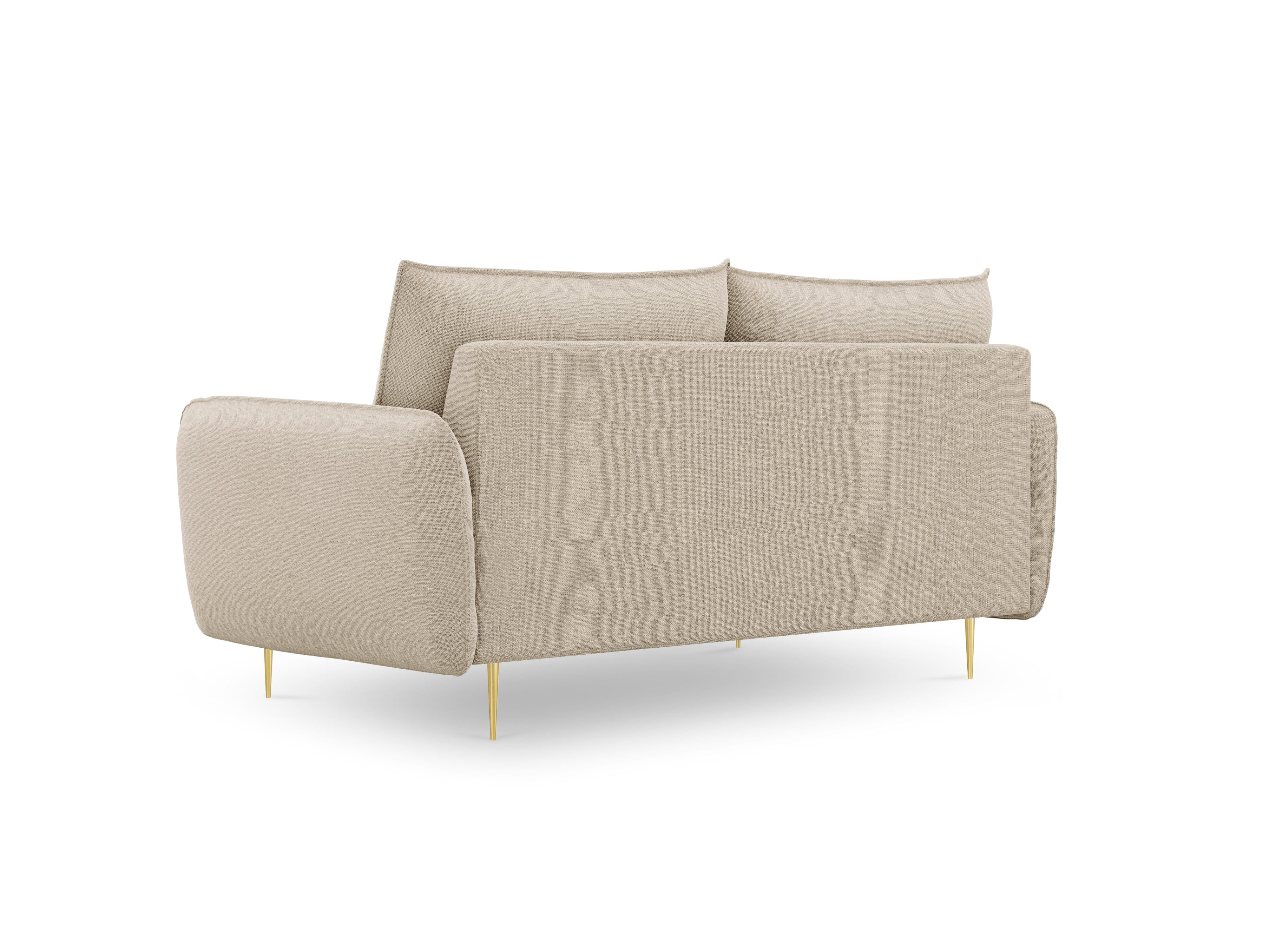 2-Sitzer-Sofa VIENNA beige mit goldenem Untergestell