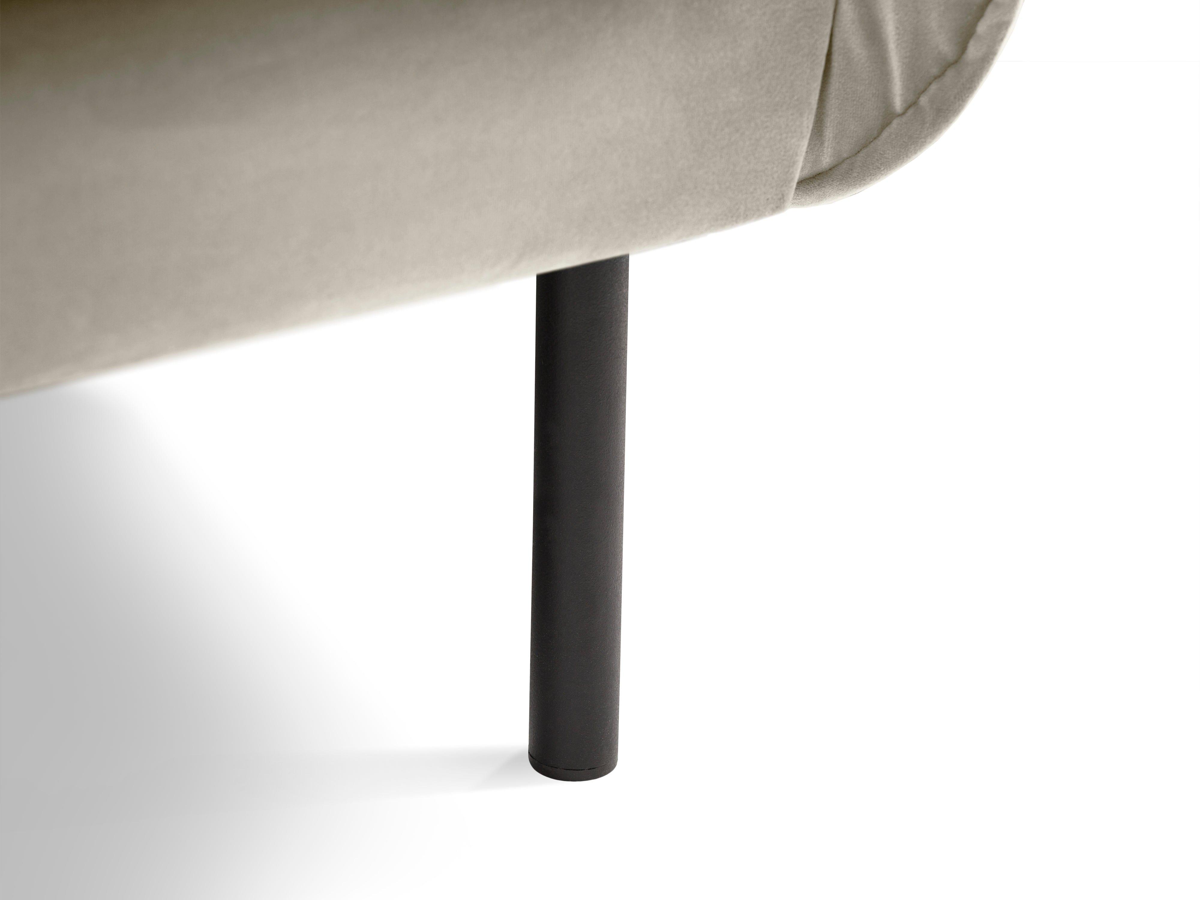 3-Sitzer-Sofa VIENNA aus Samt in Beige mit schwarzem Untergestell