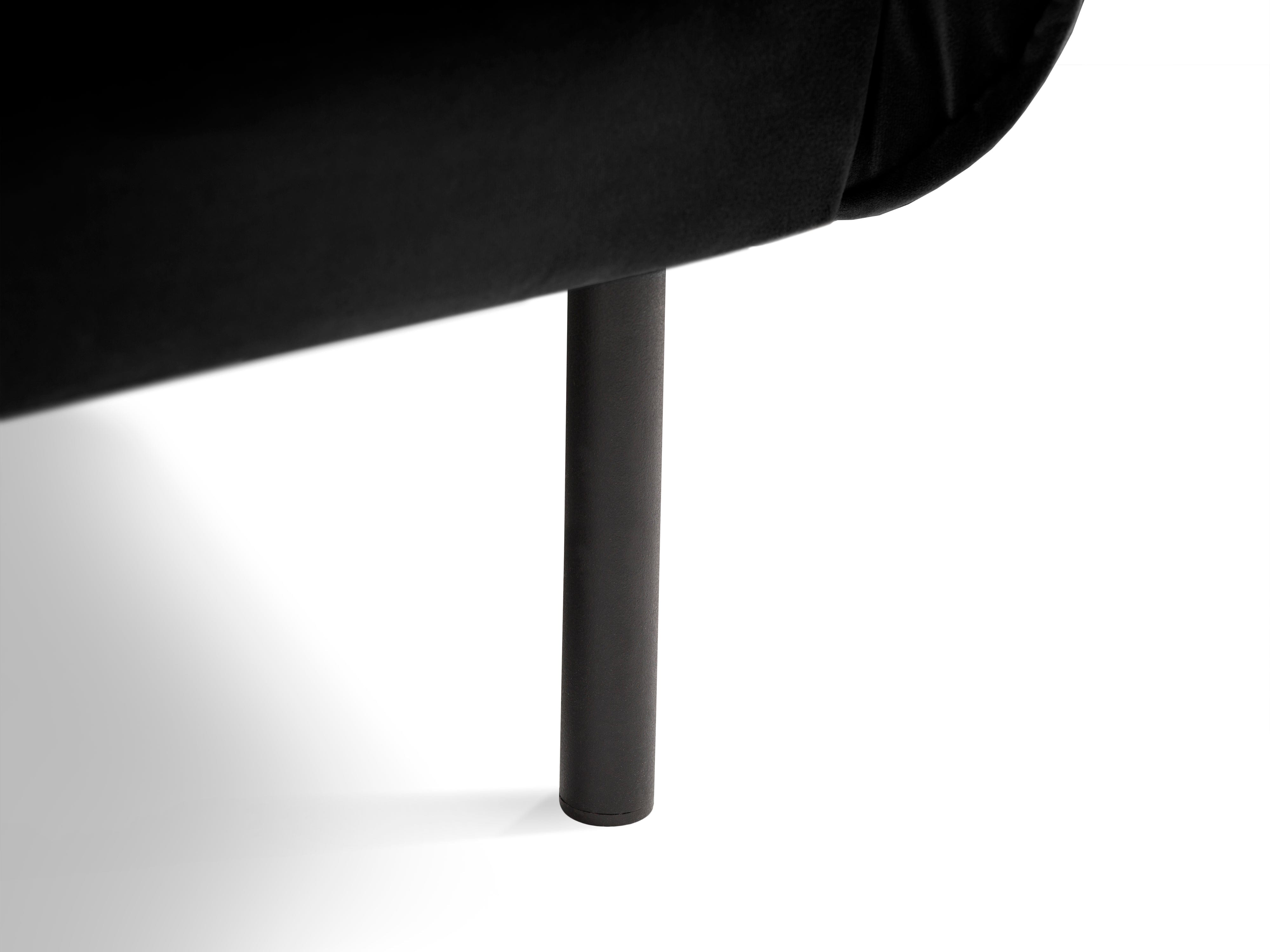 Samt-3-Sitzer-Sofa VIENNA schwarz mit schwarzem Untergestell