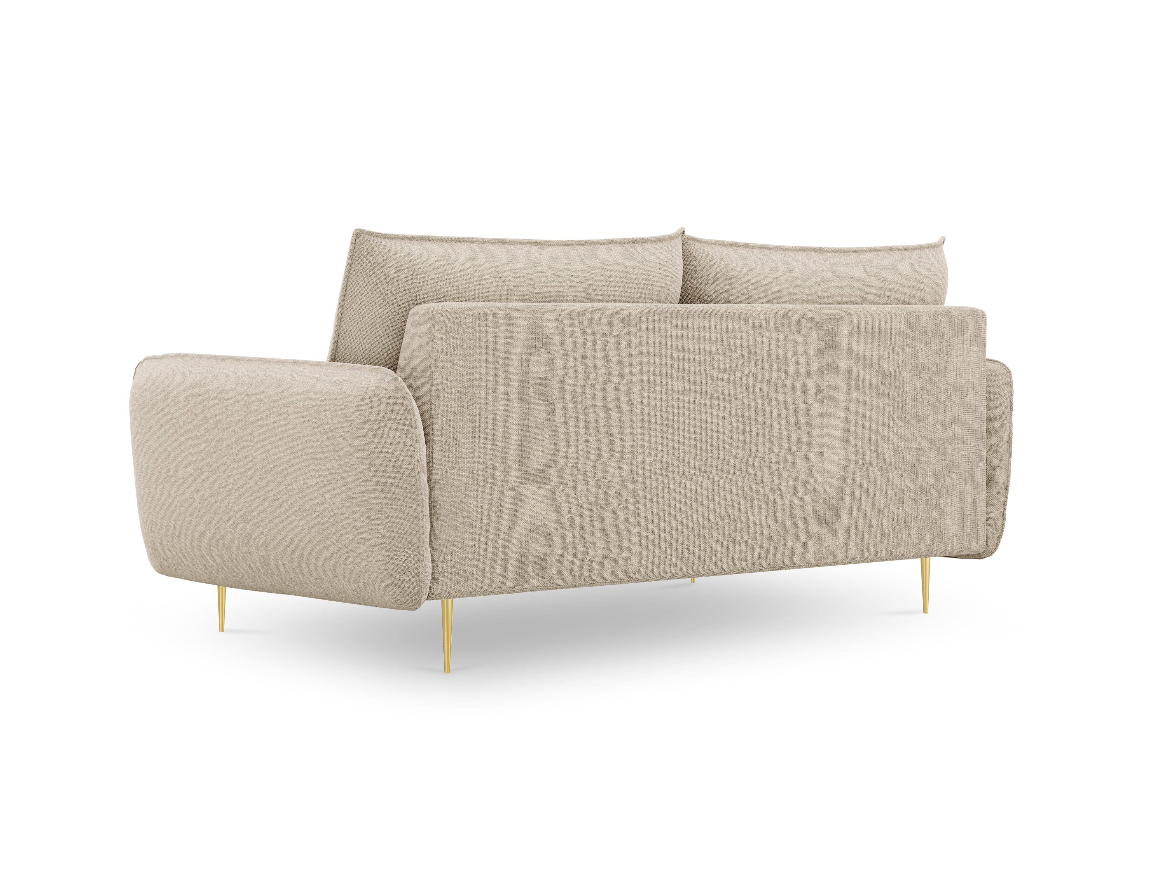 3-Sitzer-Sofa VIENNA beige mit goldenem Untergestell