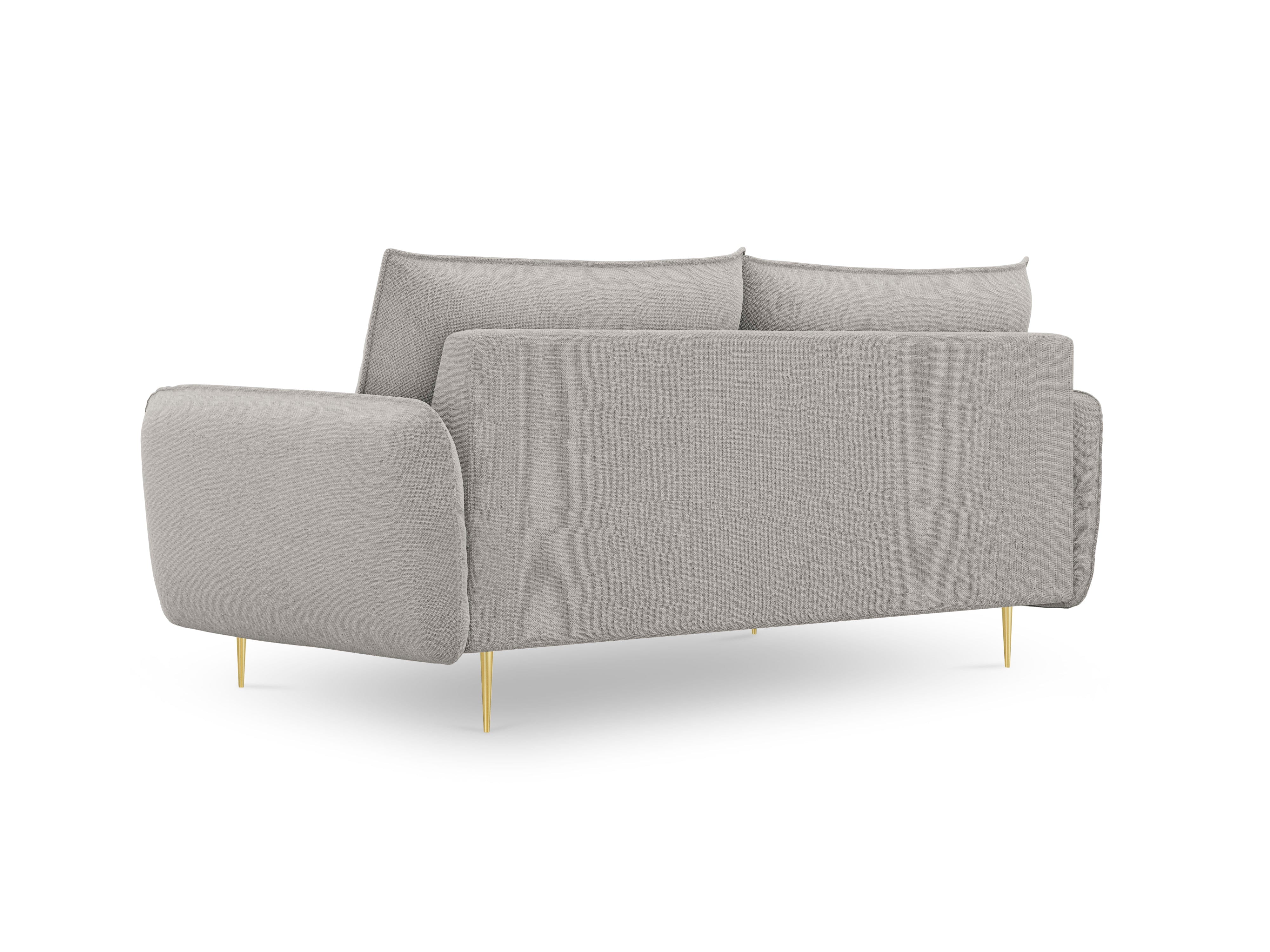 3-Sitzer-Sofa VIENNA hellgrau mit goldenem Untergestell