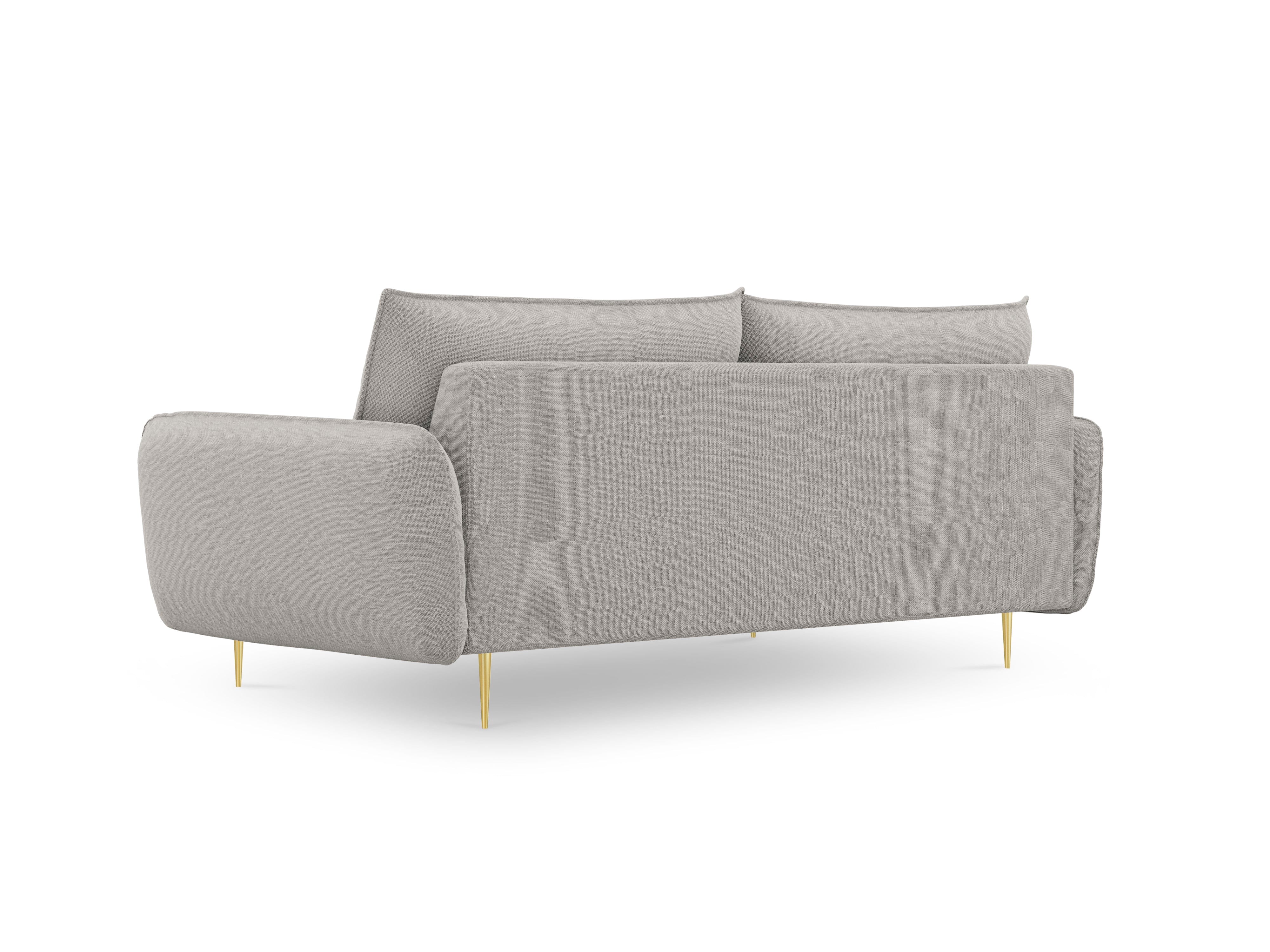 4-Sitzer-Sofa VIENNA hellgrau mit goldenem Untergestell