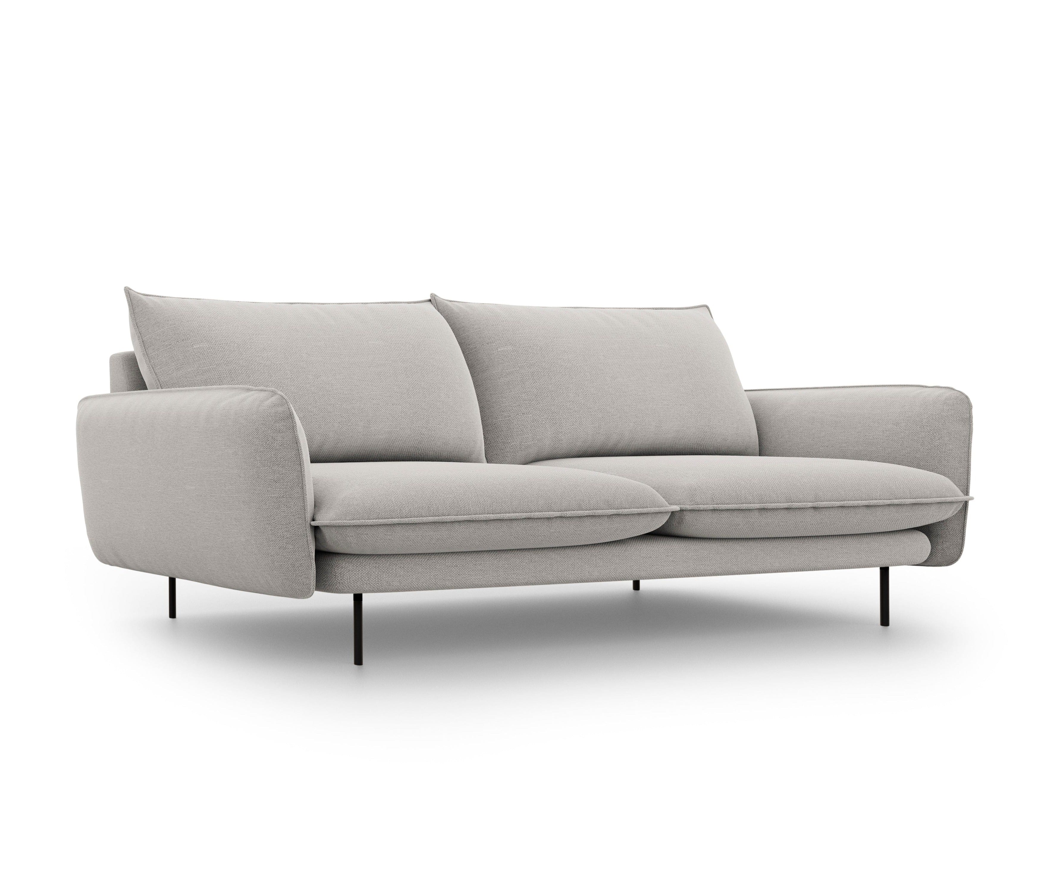 4-seater sofa VIENNA light grey with black base
