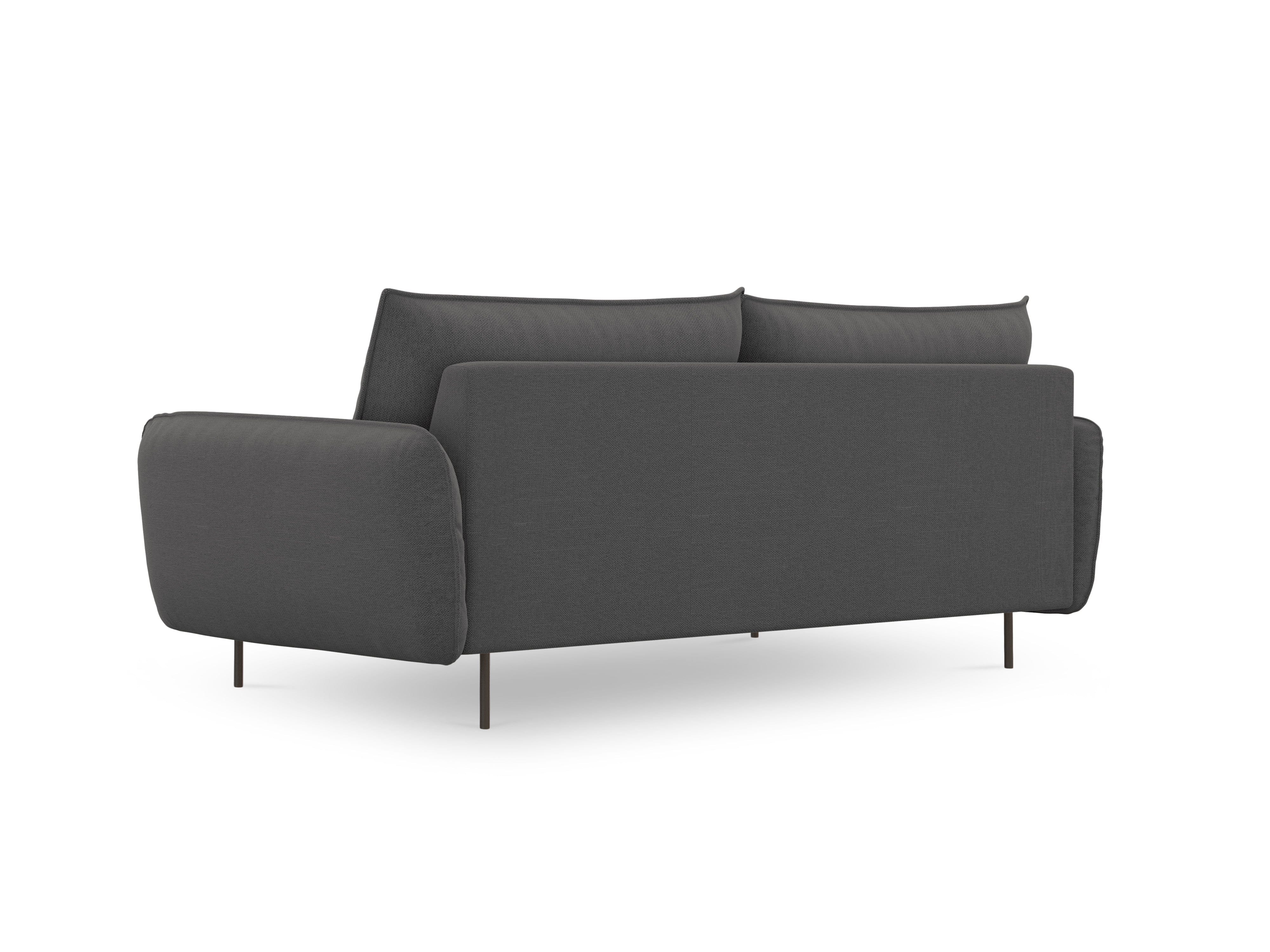 4-Sitzer-Sofa VIENNA dunkelgrau mit schwarzem Untergestell