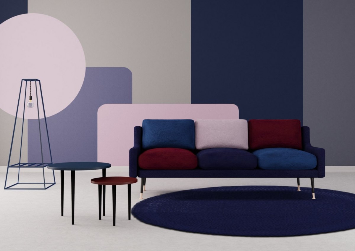 PLUM 4 sofa, navy blue, Happy Barok, Eye on Design