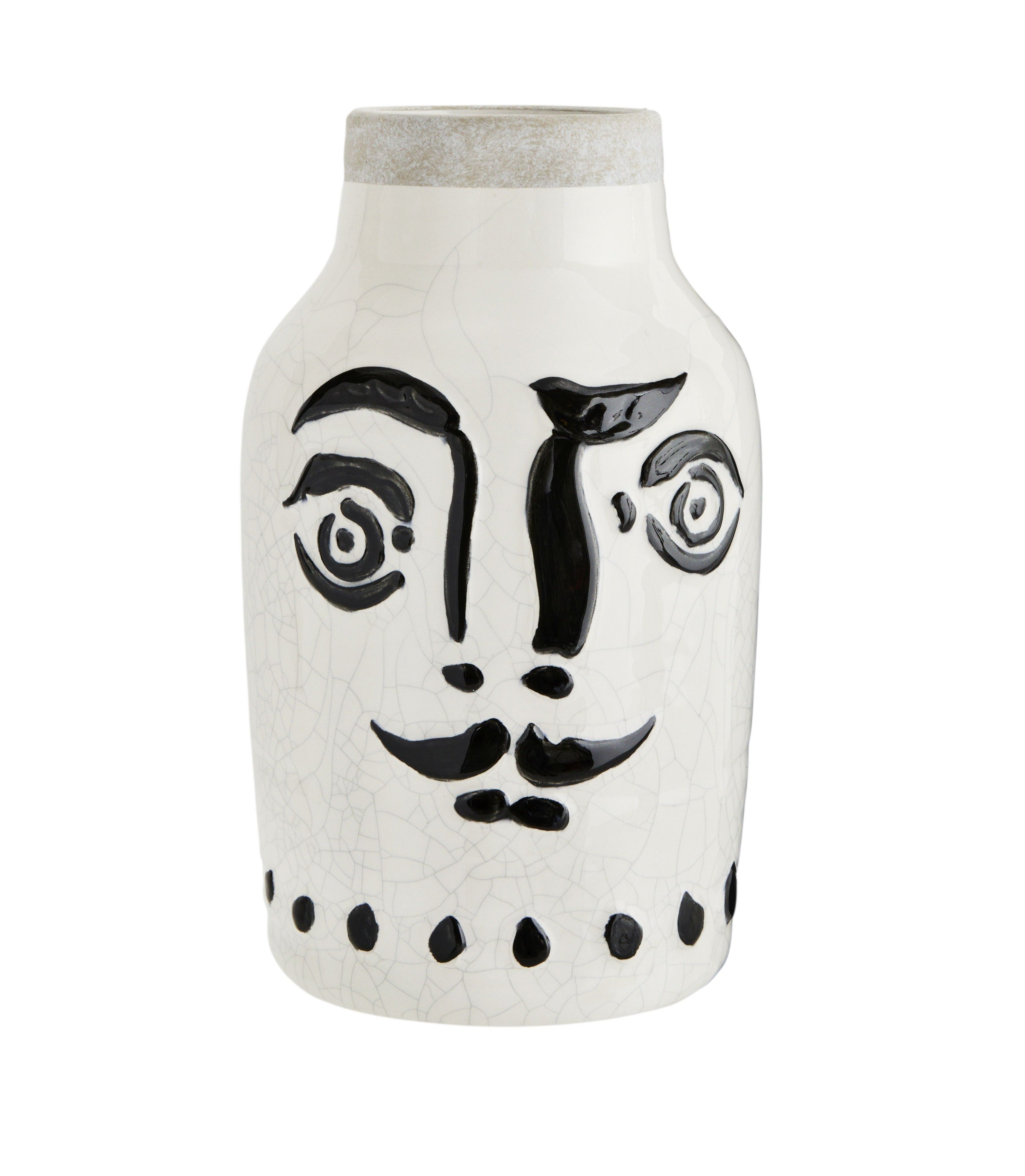 HOMME stoneware vase white