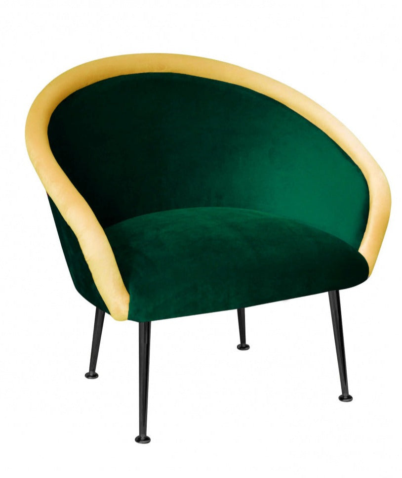 PLUM 3 armchair green with yellow roller, Happy Barok, Eye on Design