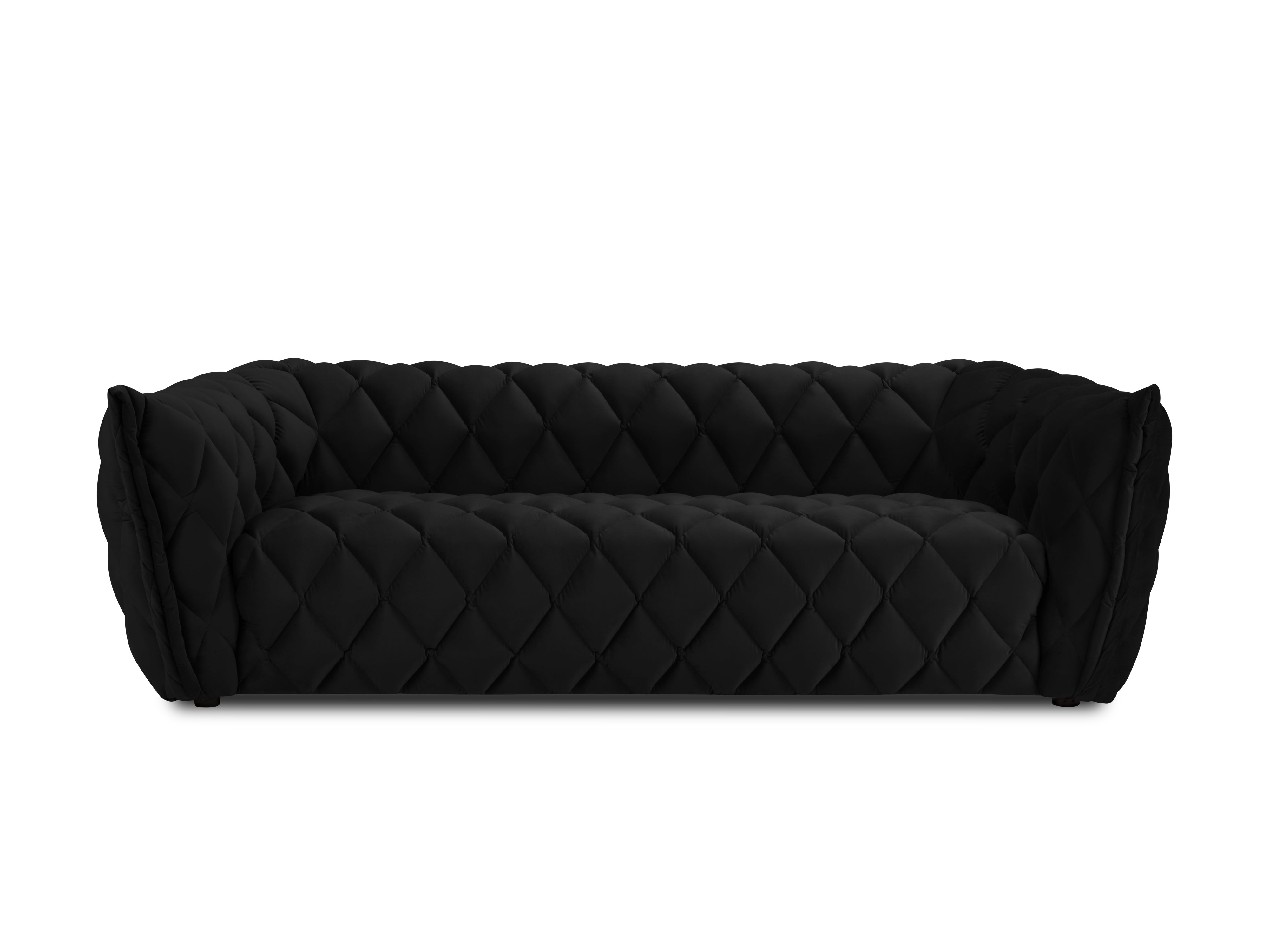 3-seater velvet sofa FLANDRIN black