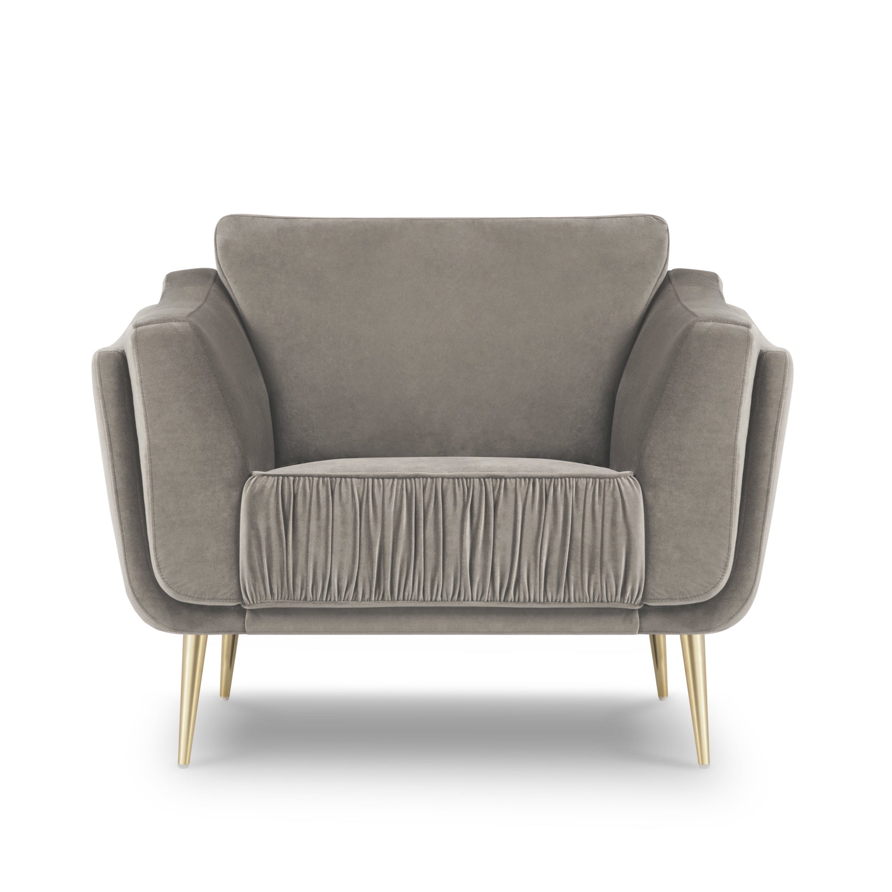 Velvet armchair DAUPHINE light grey