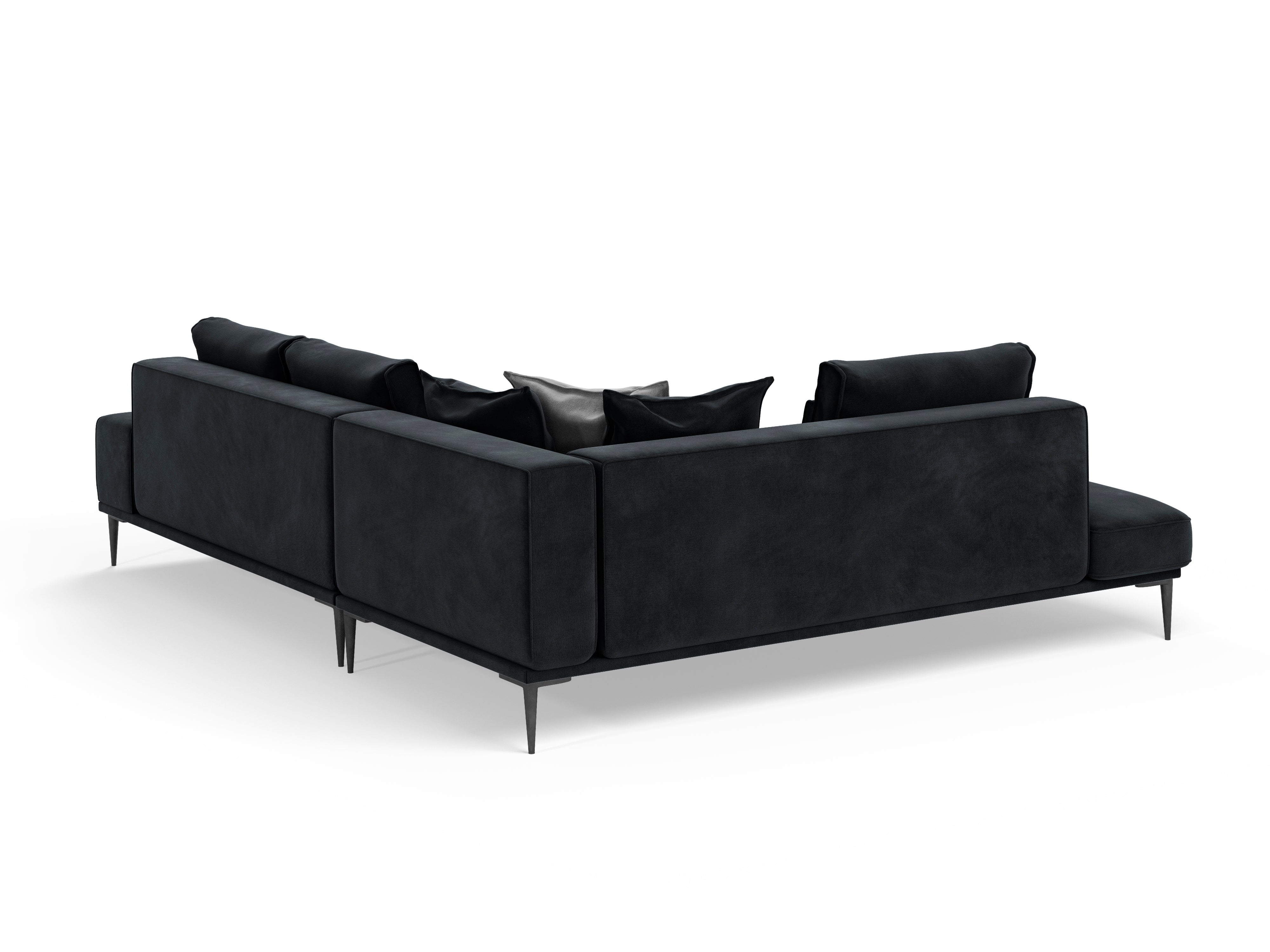 Velvet corner sofa LIEGE dark grey