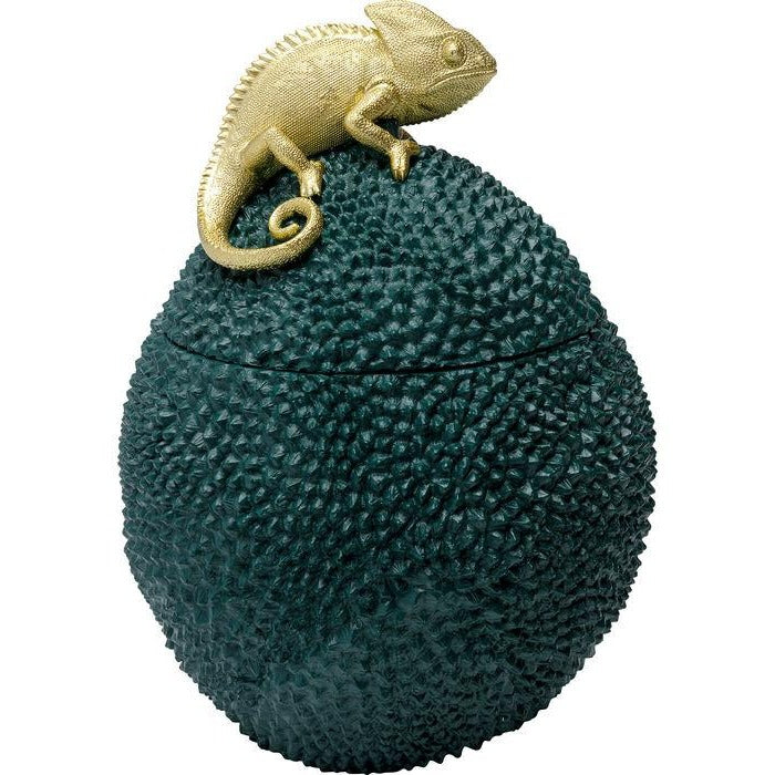 A decorative box with a chameleon motif will be perfect as a decoration in a modern interior in the living room, dining room and bedroom. Ornaments say a lot about the owners of the apartment, their dreams and interests. This small storage space will accommodate your minor holiday souvenirs, as well as introduce order in your cables and jewelry.