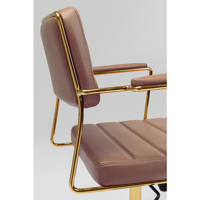 Desk chair DOTTORE brown eco-leather