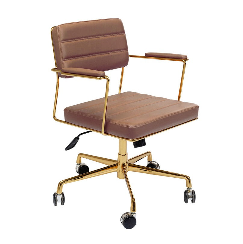 Desk chair DOTTORE brown eco-leather