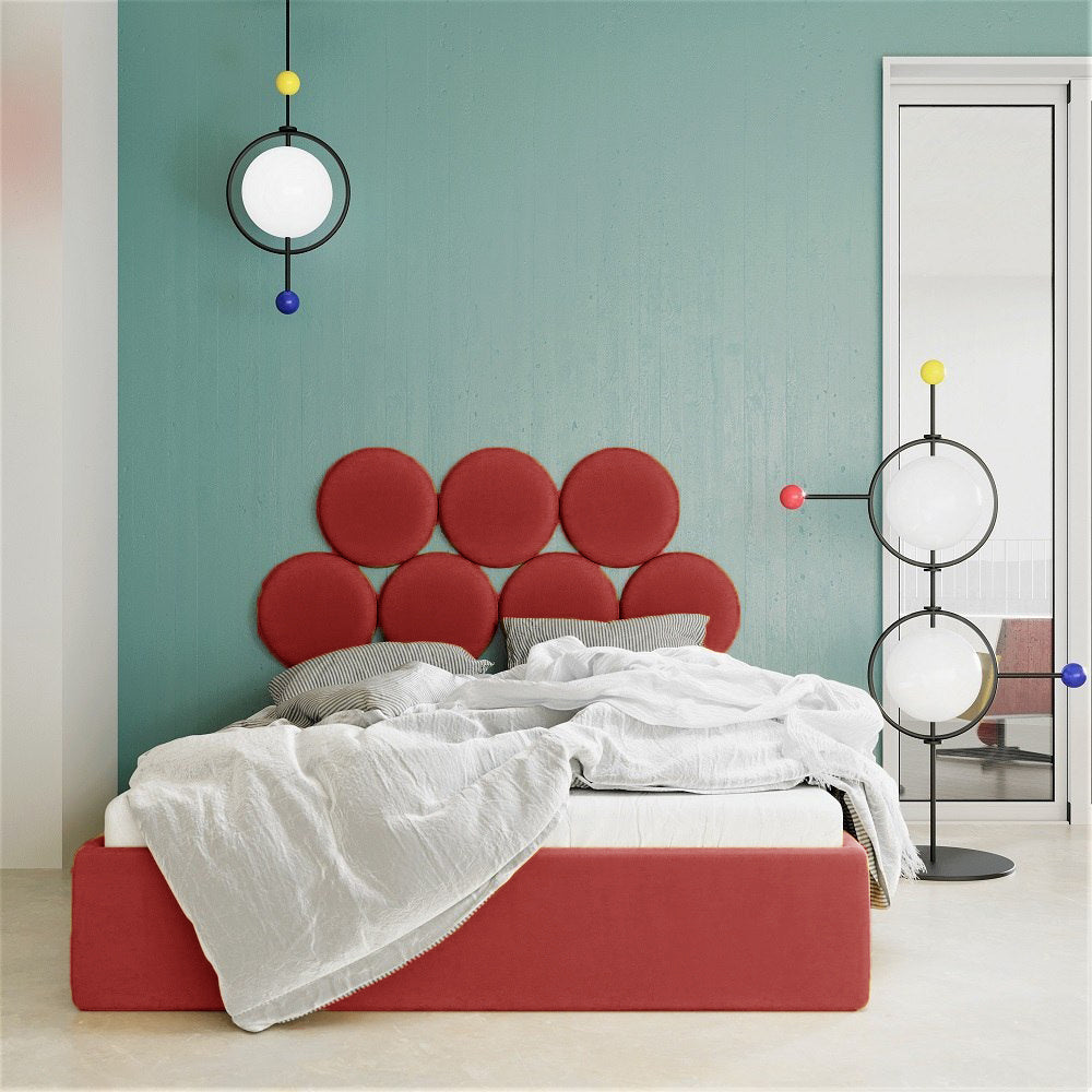 Upholstered bed BALL red, Happy Barok, Eye on Design