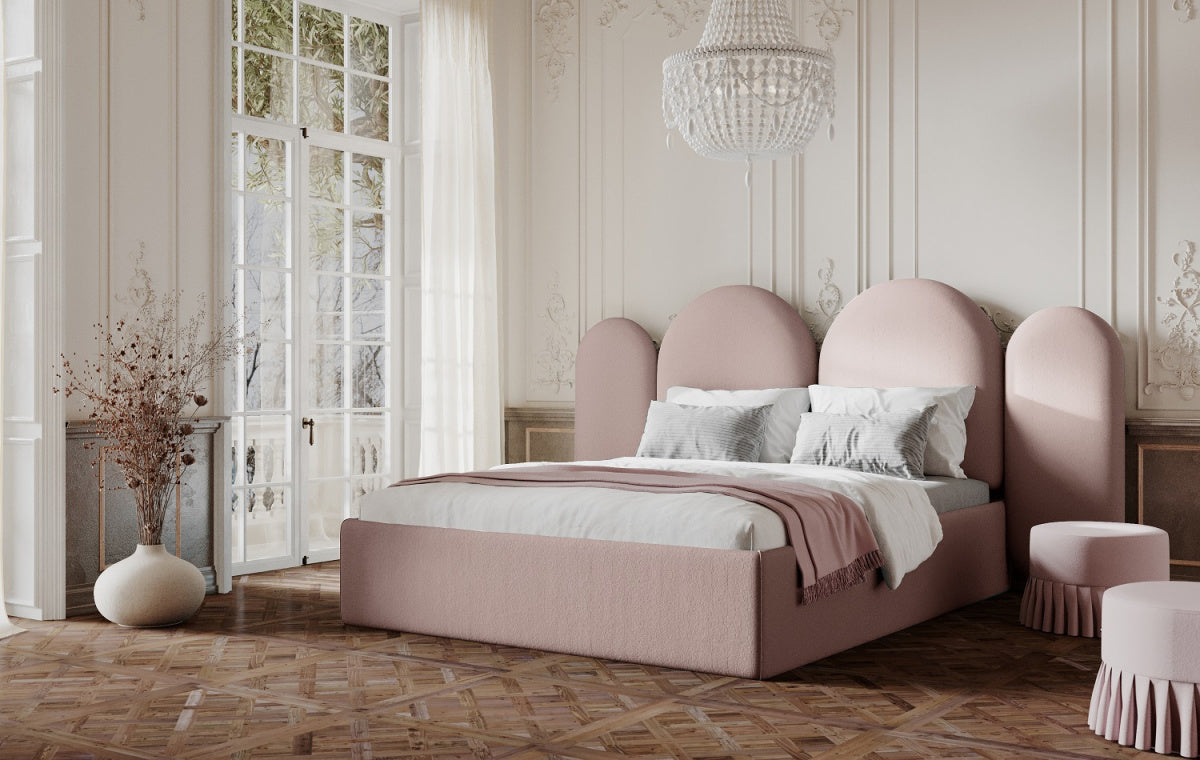 Upholstered bed CLOUD pink