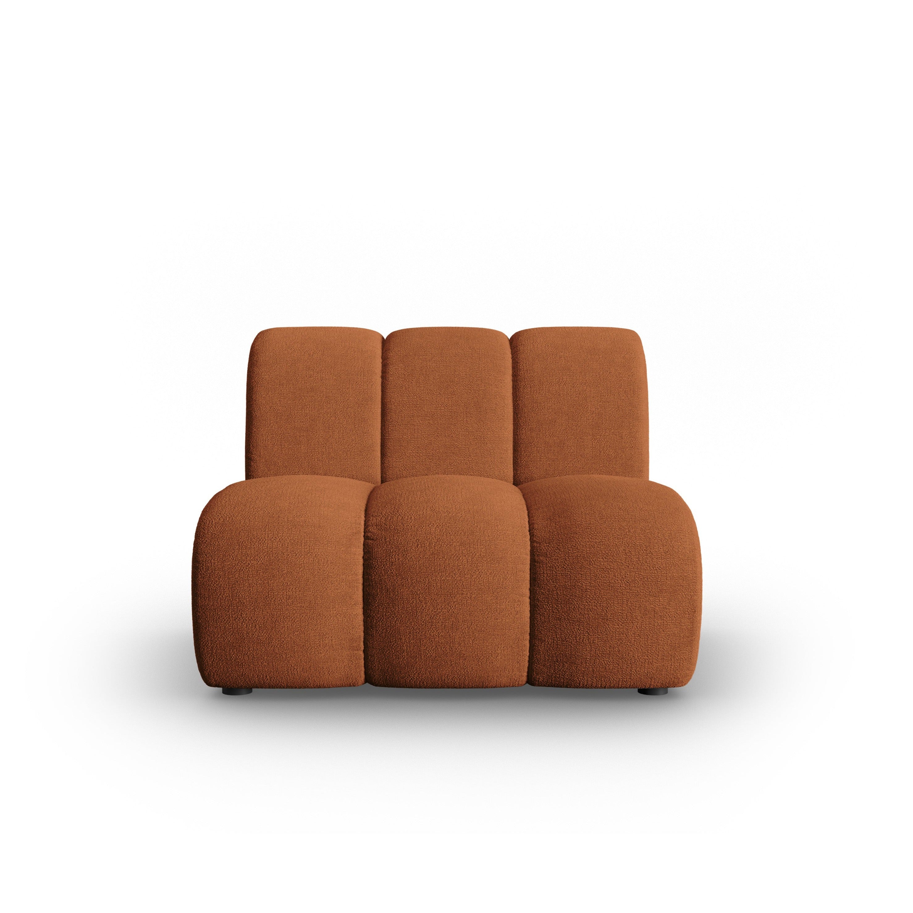 Armchair / module in chenille fabric LUPINE copper