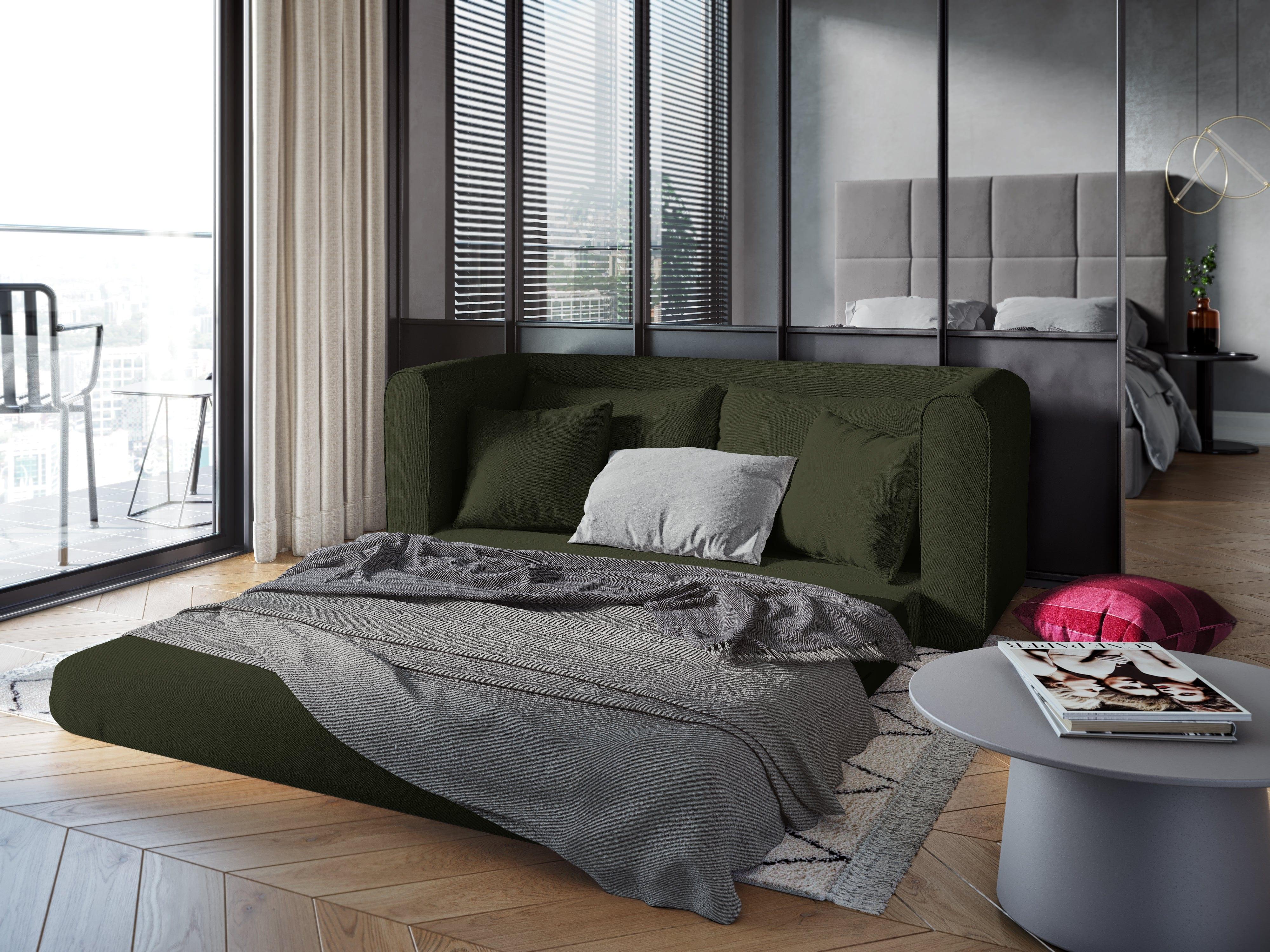 Sofa 2-osobowa z funkcją spania LIDO ciemnozielony Micadoni    Eye on Design