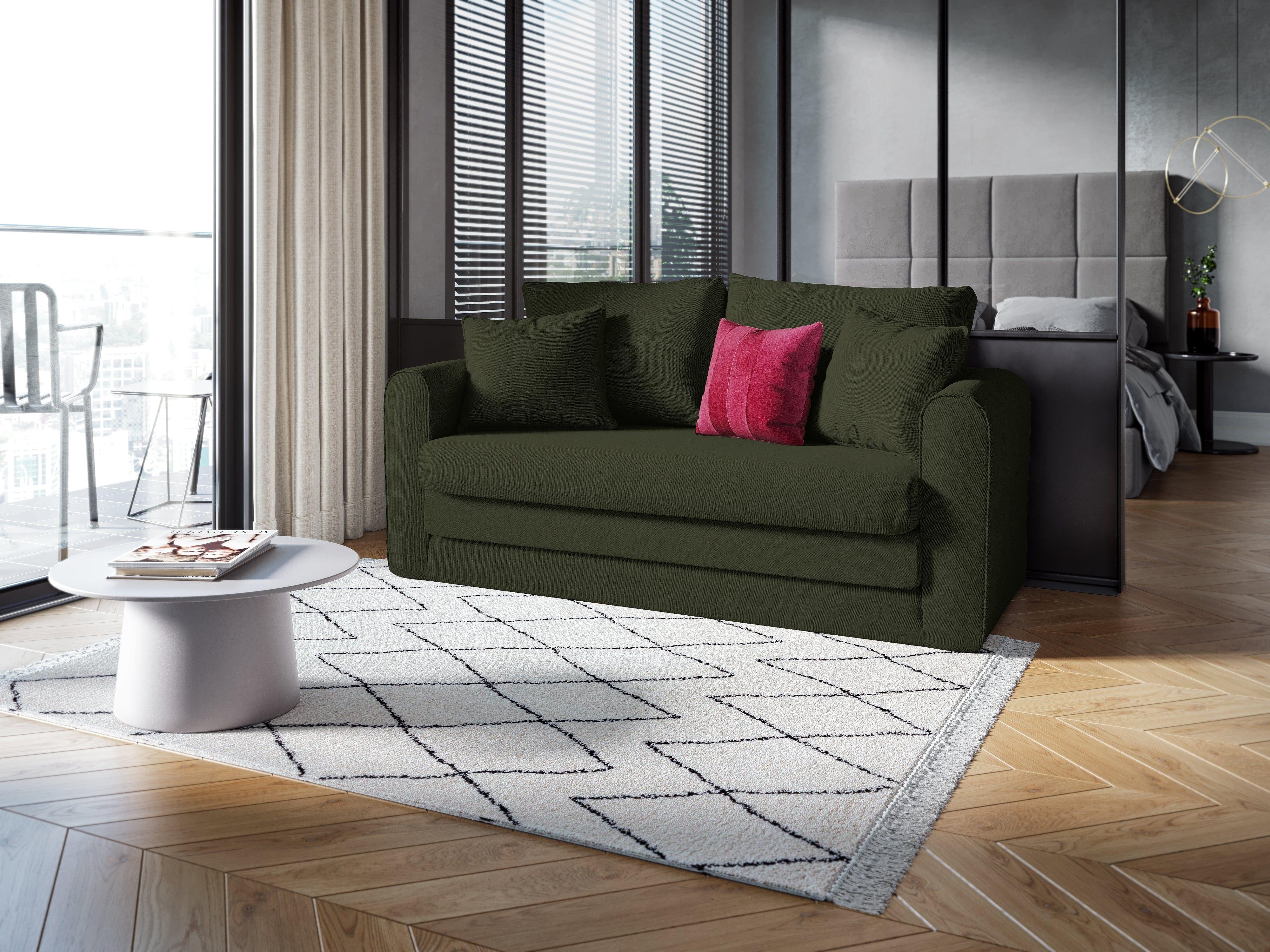 Sofa 2-osobowa z funkcją spania LIDO ciemnozielony Micadoni    Eye on Design