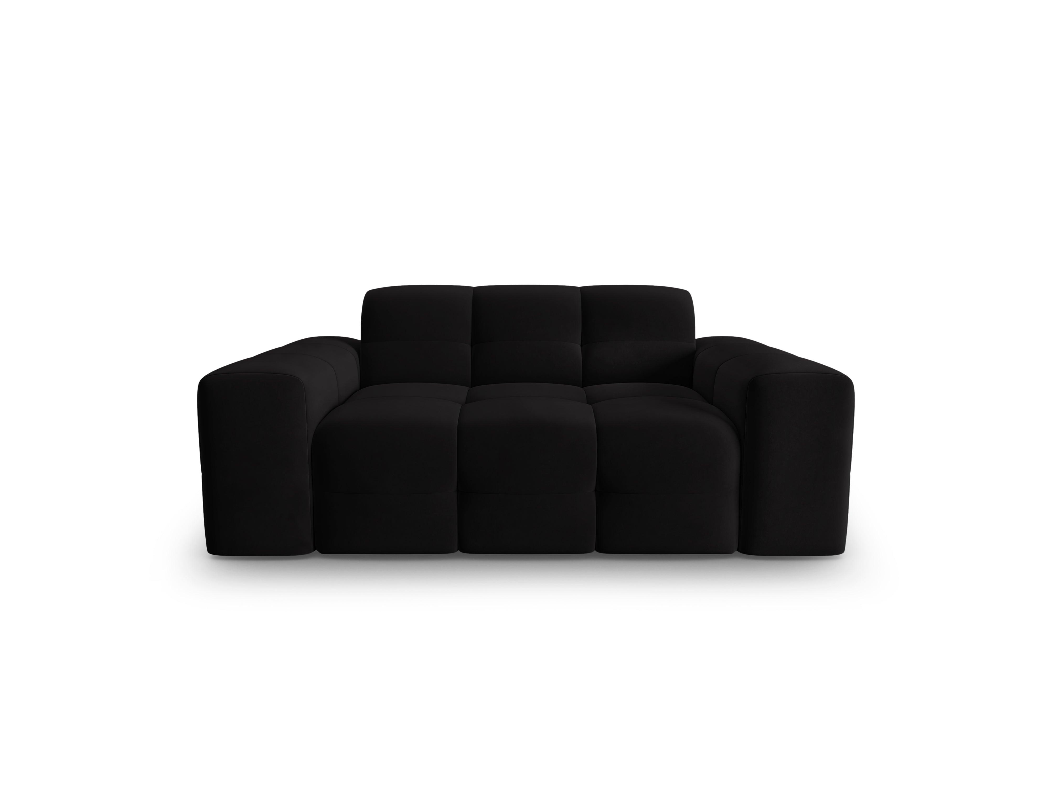 Sofa aksamitna 2-osobowa KENDAL czarny Micadoni    Eye on Design