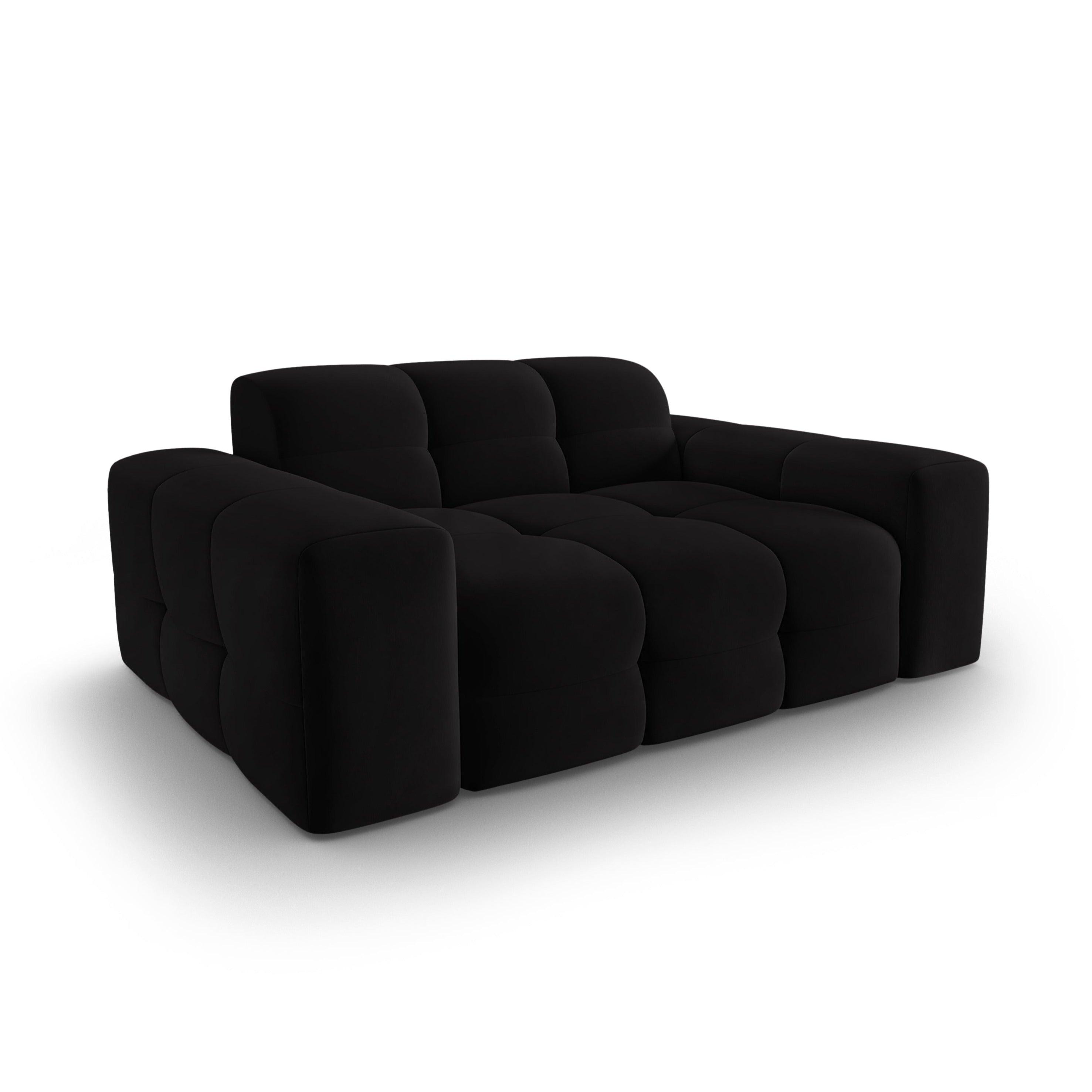 Sofa aksamitna 2-osobowa KENDAL czarny Micadoni    Eye on Design
