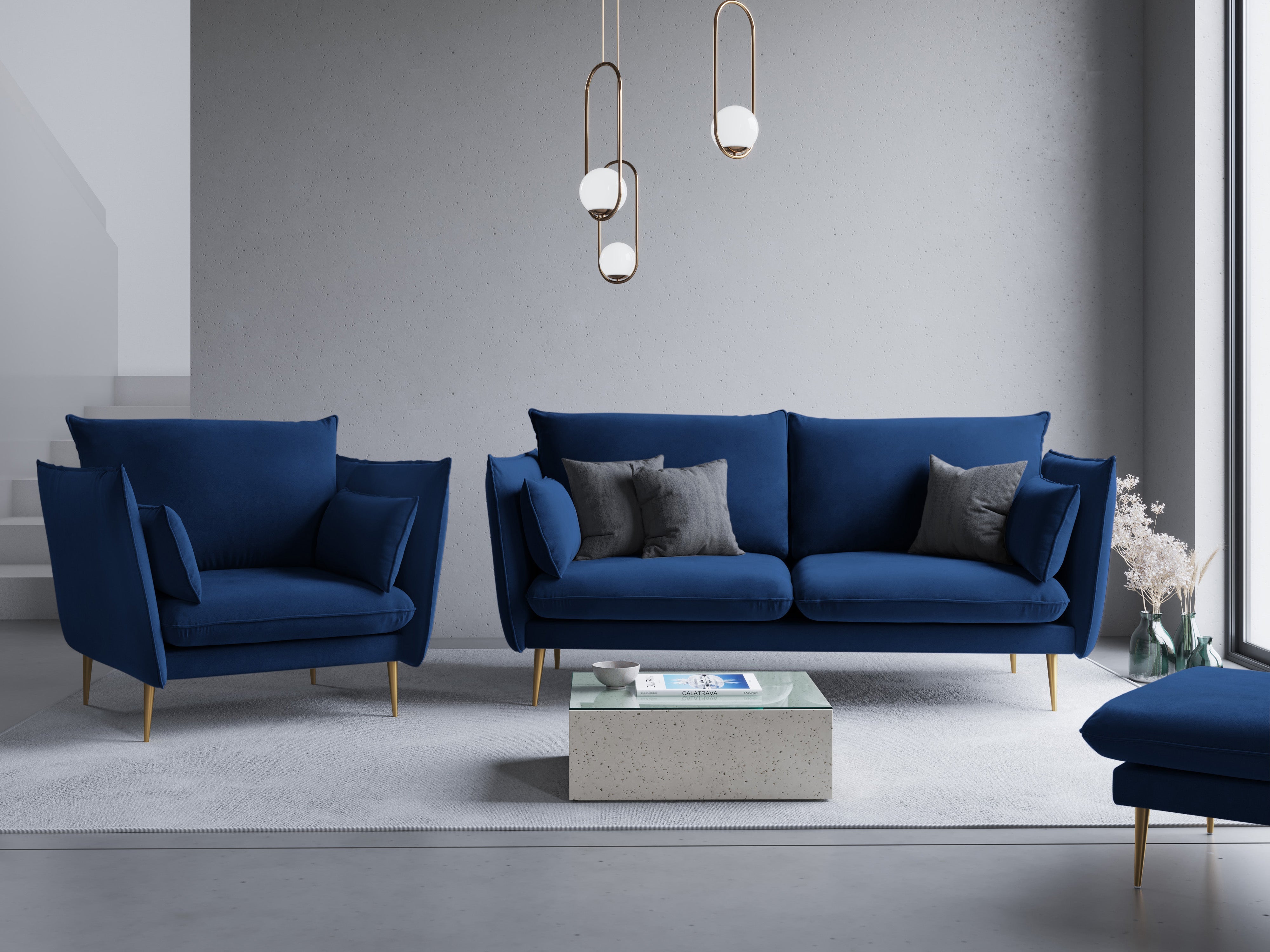 Scandinavian sofa blue