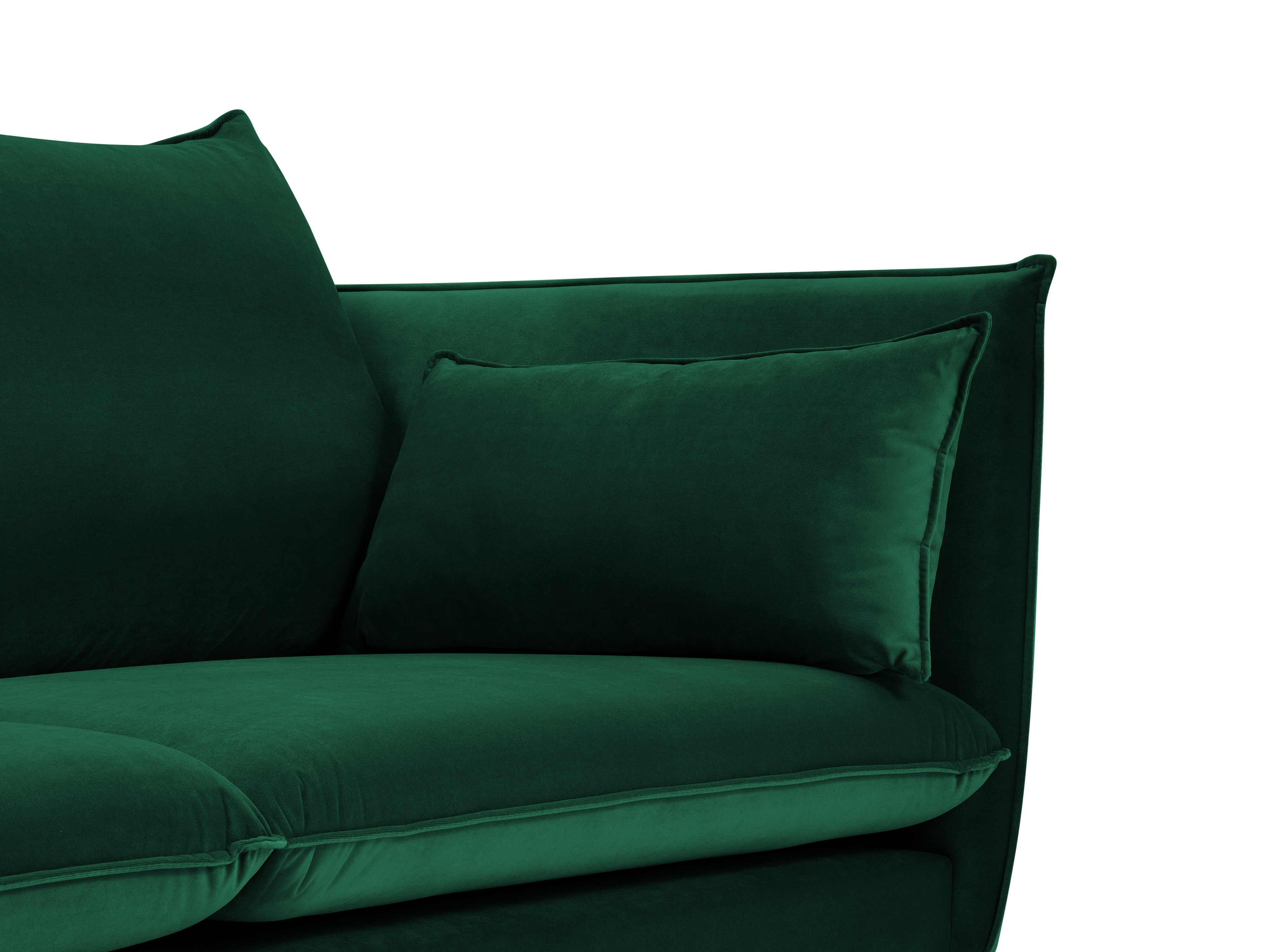 velvet sofa with pillows