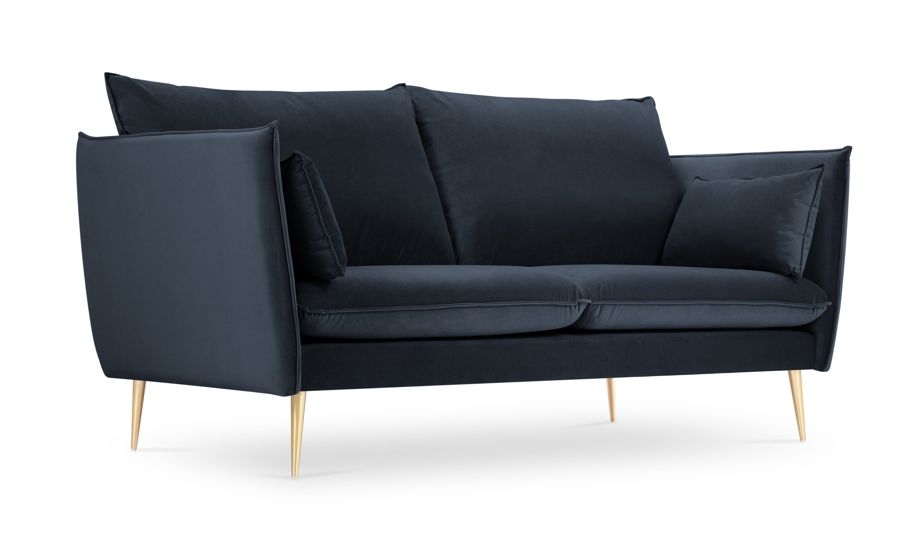dark blue sofa with glossy